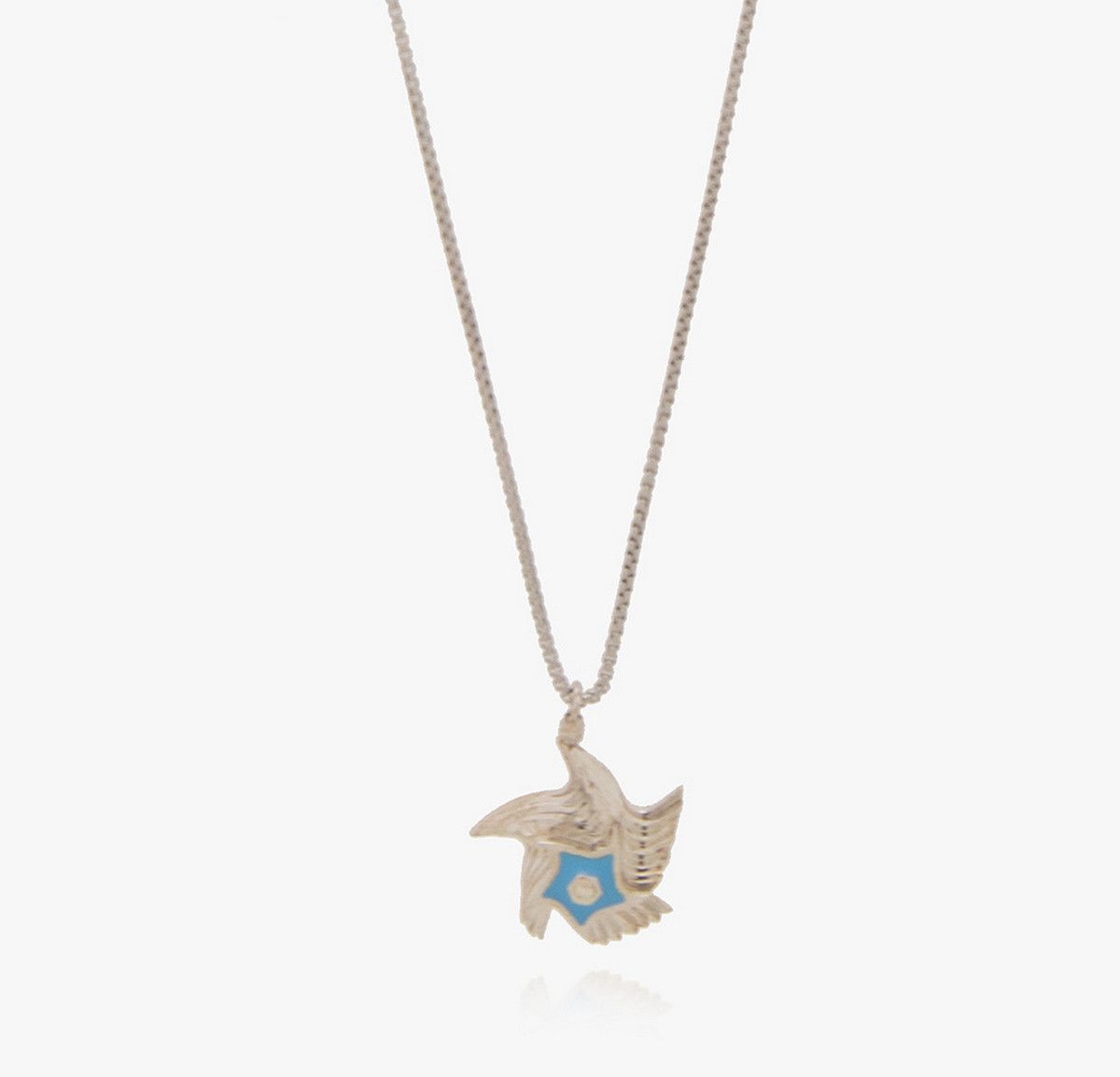BOTTEGA VENETA Star blue silver pendant necklace q