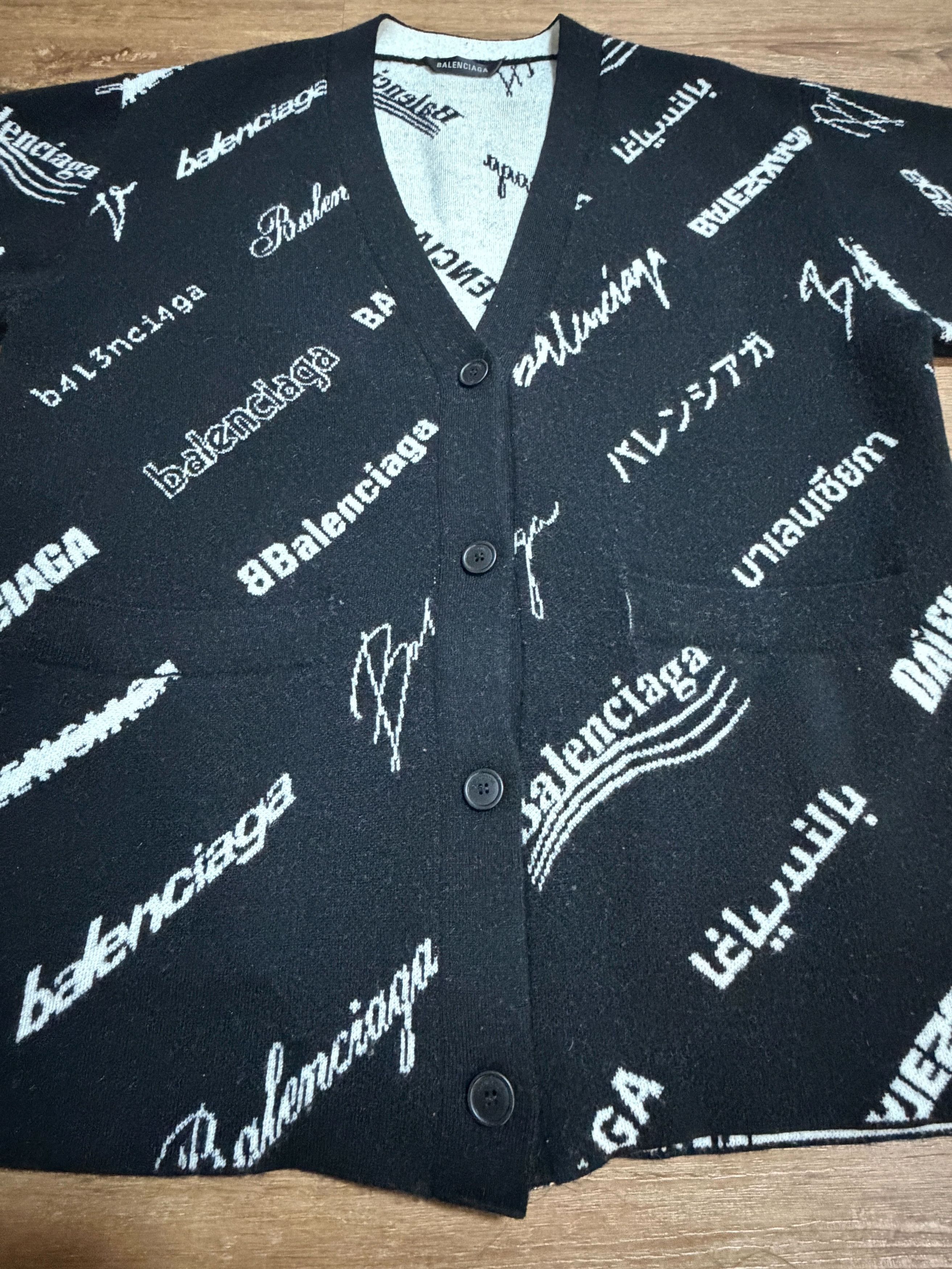 Balenciaga Balenciaga All-Over Logo Cardigan Size XS / US 0-2 / IT 36-38 - 3 Thumbnail