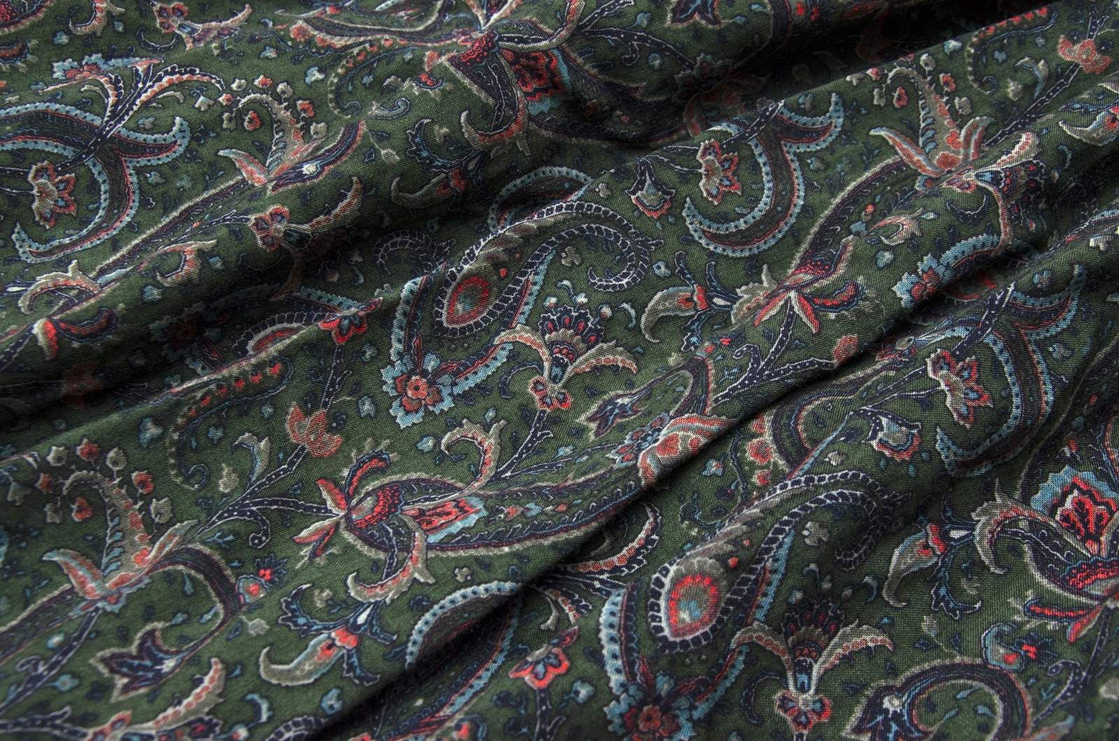 Handmade Vintage Wool Skirt Paisley Floral Boho Made in Australia Size 27" / US 4 / IT 40 - 2 Thumbnail