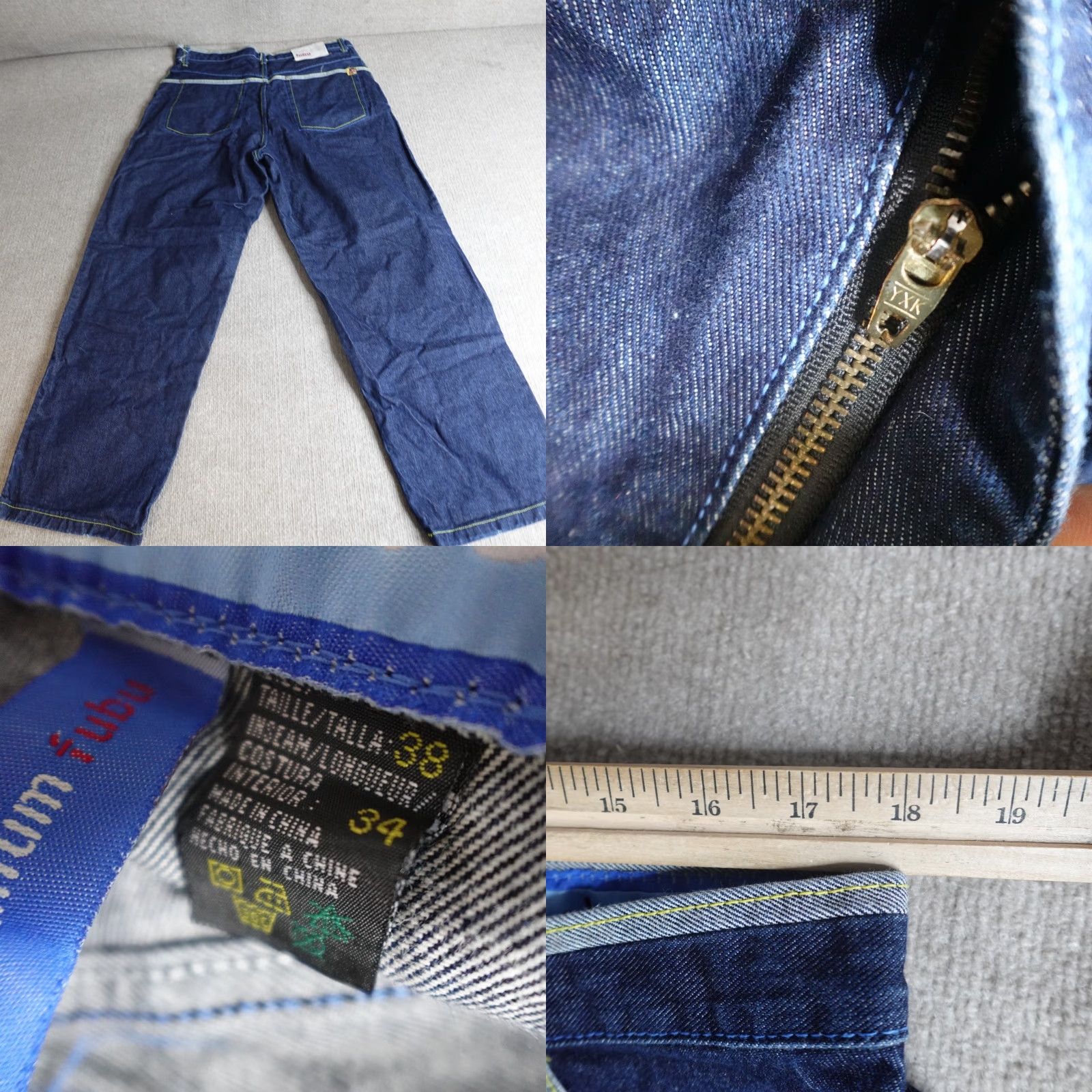 Fubu VINTAGE FUBU Jeans 38 x 31 Blue Wide-Leg Embroidered Fat Albert Motif Men Jeans Mens Wide Leg Cotton Denim - 38x31 Size US 38 / EU 54 - 8 Thumbnail