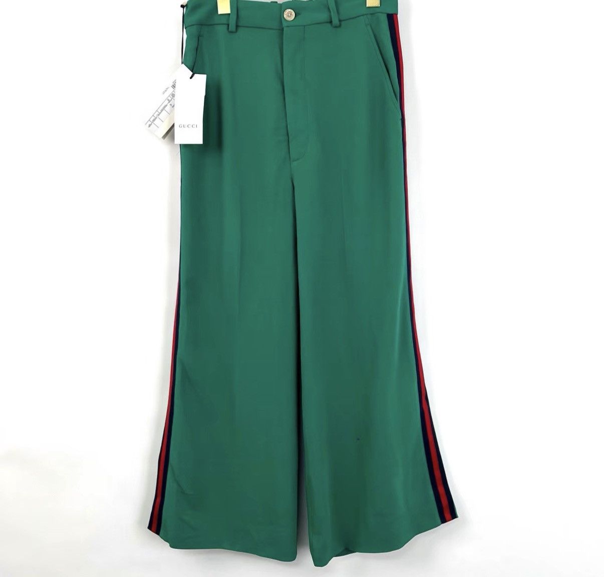 Gucci Gucci/Side Red & Green Stripe Wide-Leg Suit Pants K12 Size 26" / US 2 / IT 38 - 1 Thumbnail