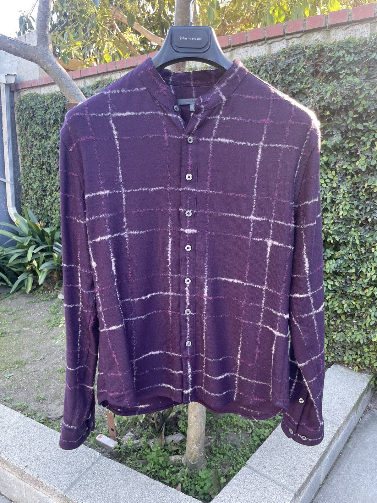 John Varvatos Button Up Long Sleeve Shirt Purple