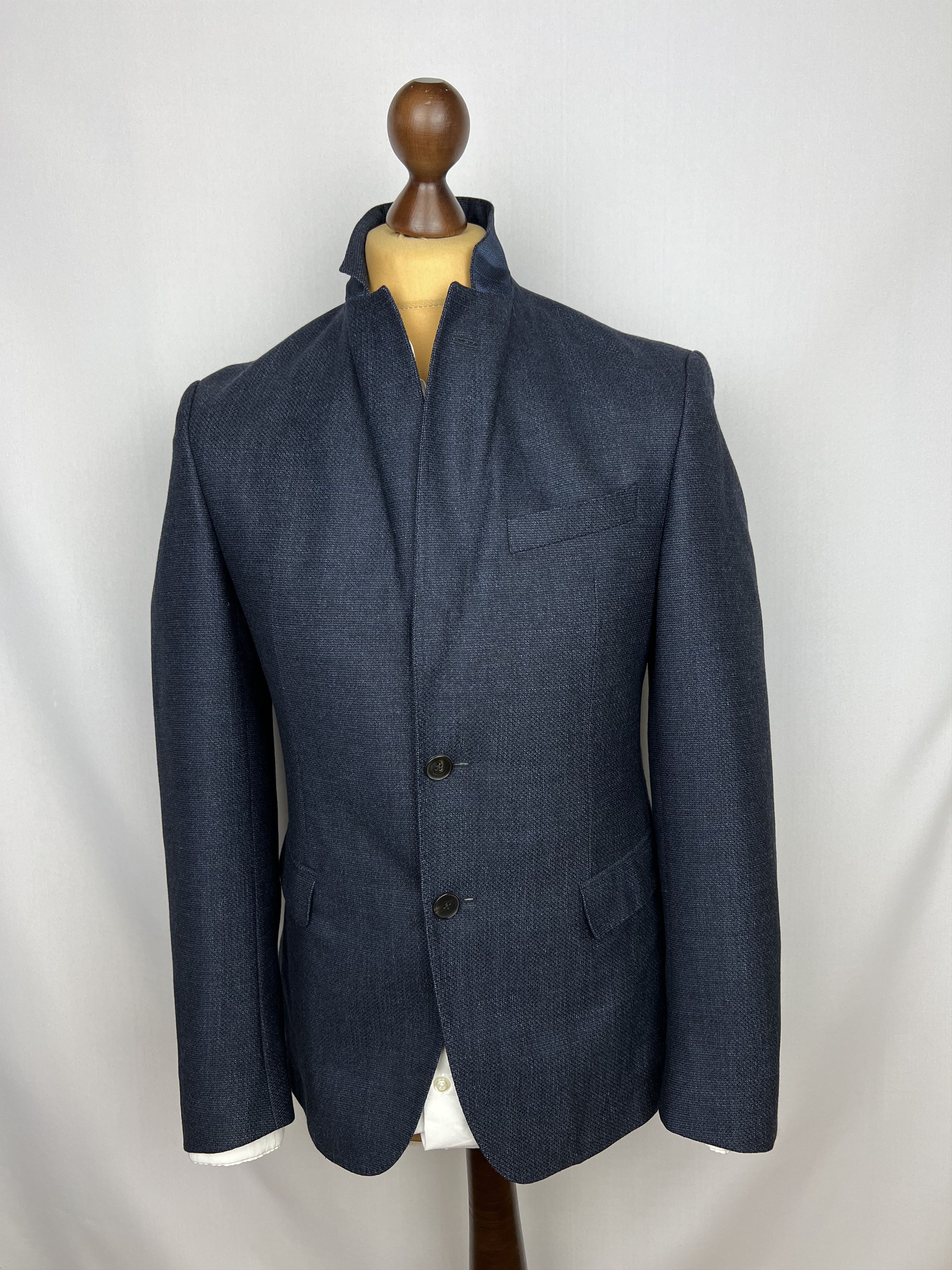 Hugo Boss Solid Cotton Blend Half-Lined Modern Sport Coat Size 38R - 2 Thumbnail