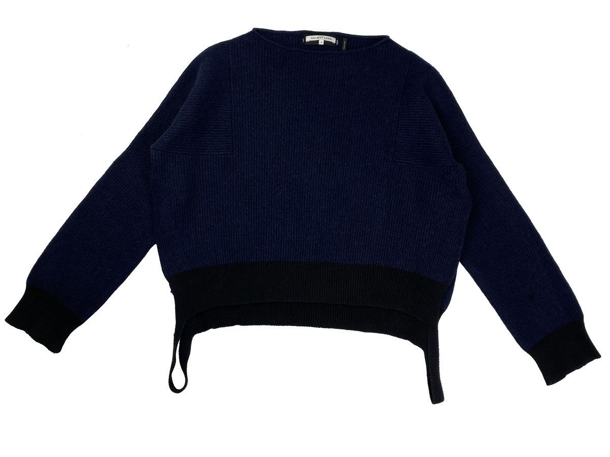 Helmut Lang HELMUT LANG WOMEN NAVY BLUE SWEATER COTTON WOOL SIZE S Size S / US 4 / IT 40 - 2 Thumbnail