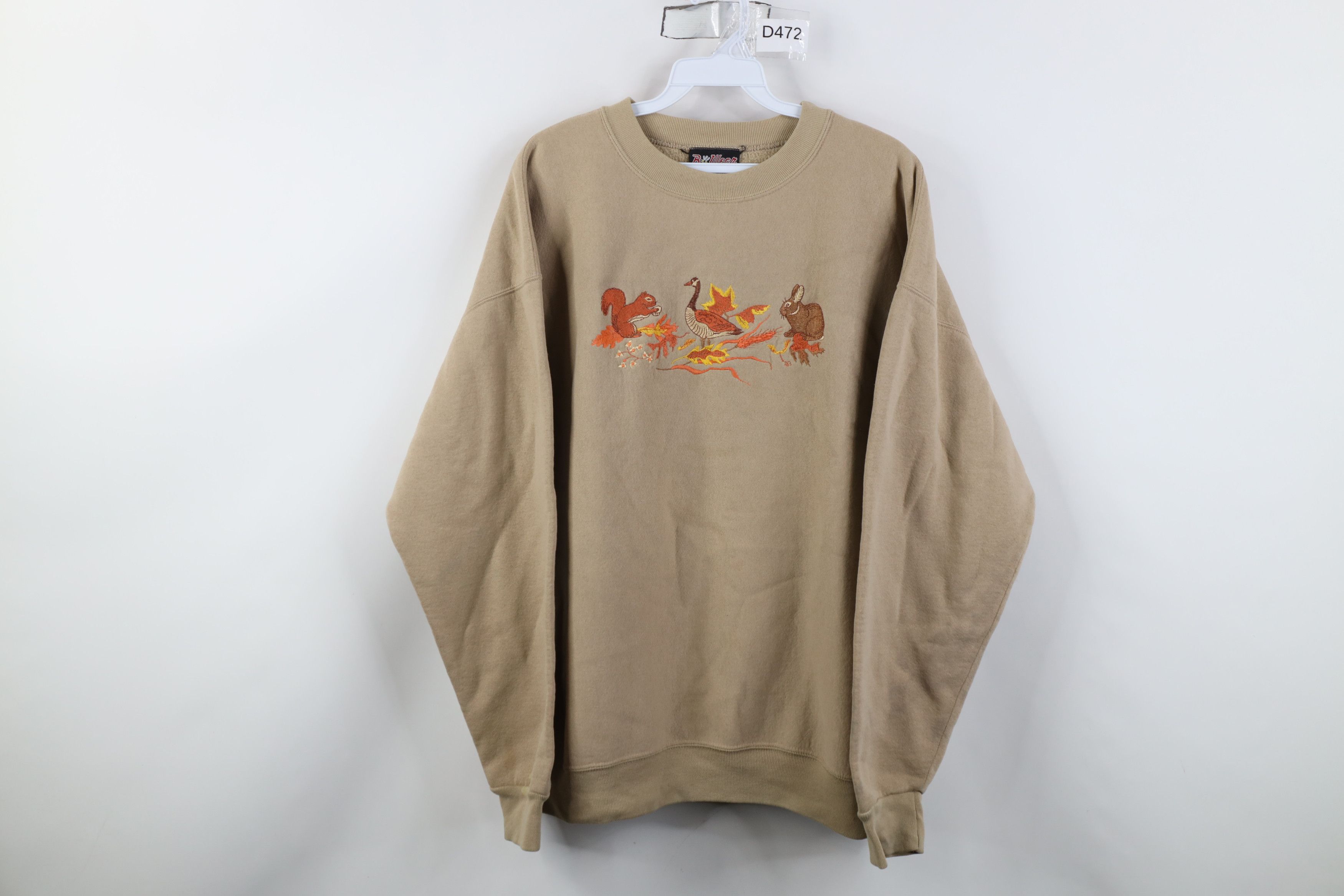 Vintage Vintage 90s Streetwear Nature Fall Squirrel Sweatshirt USA Size XXL / US 16-18 / IT 52-54 - 1 Thumbnail
