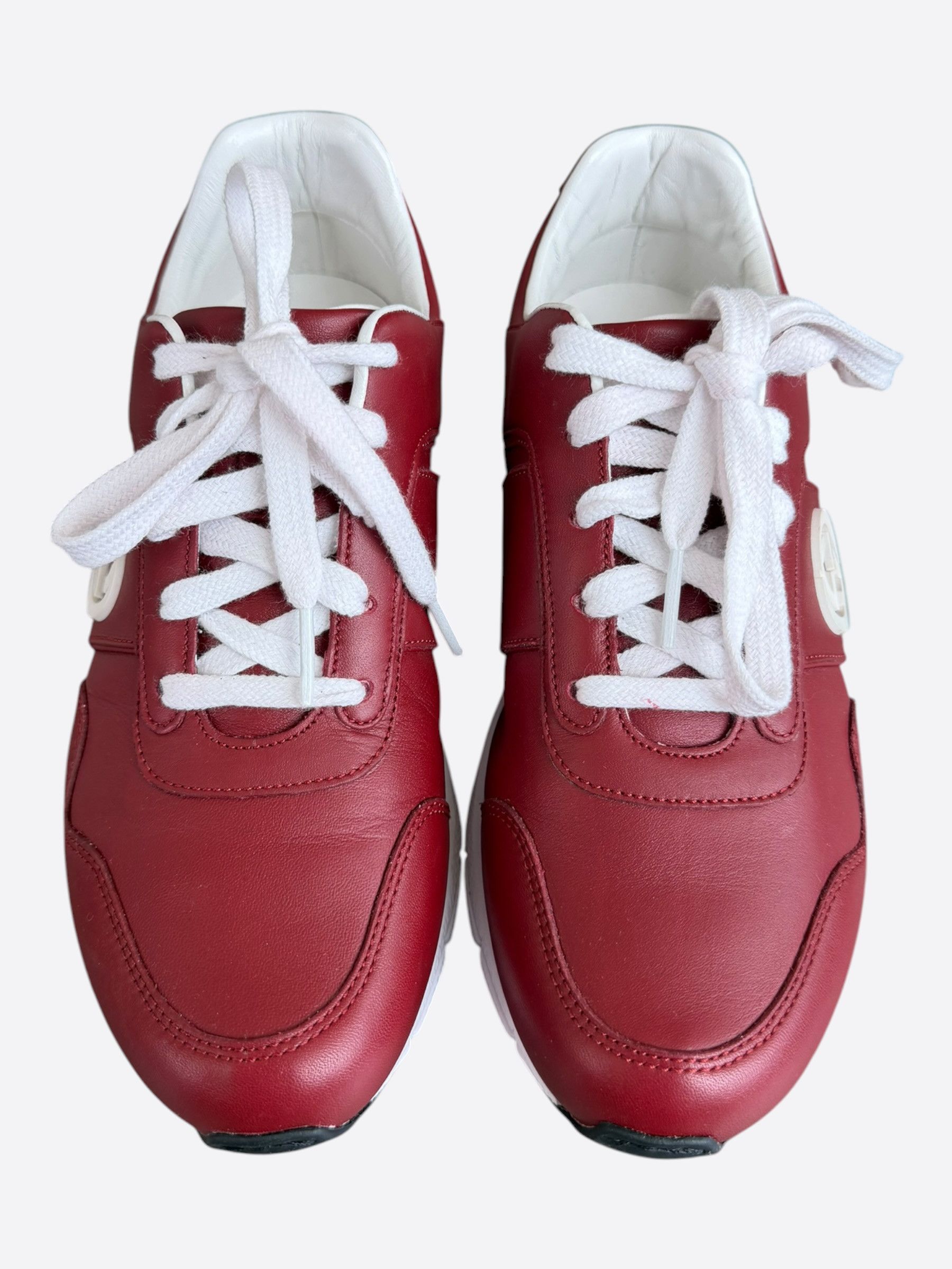 Gucci Gucci Red & White Interlocking GG Women's Sneakers Size US 6 / IT 36 - 2 Thumbnail