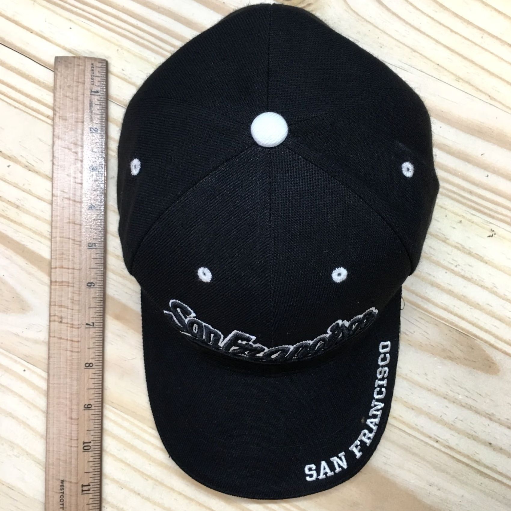 Logo 7 San Francisco Baseball Cap Mens Black OS Adjustable Embroidered Logo Curved Brim Size ONE SIZE - 4 Thumbnail