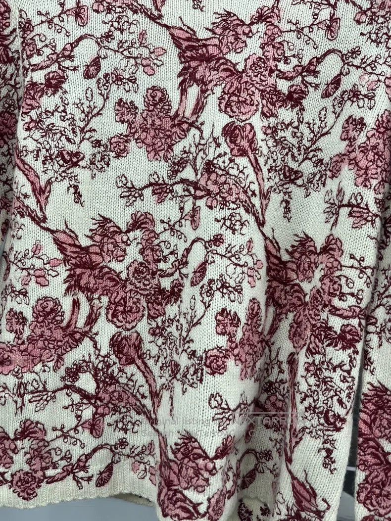 Dior Dior Red flower embroidered cashmere sweater Size XS / US 0-2 / IT 36-38 - 2 Thumbnail