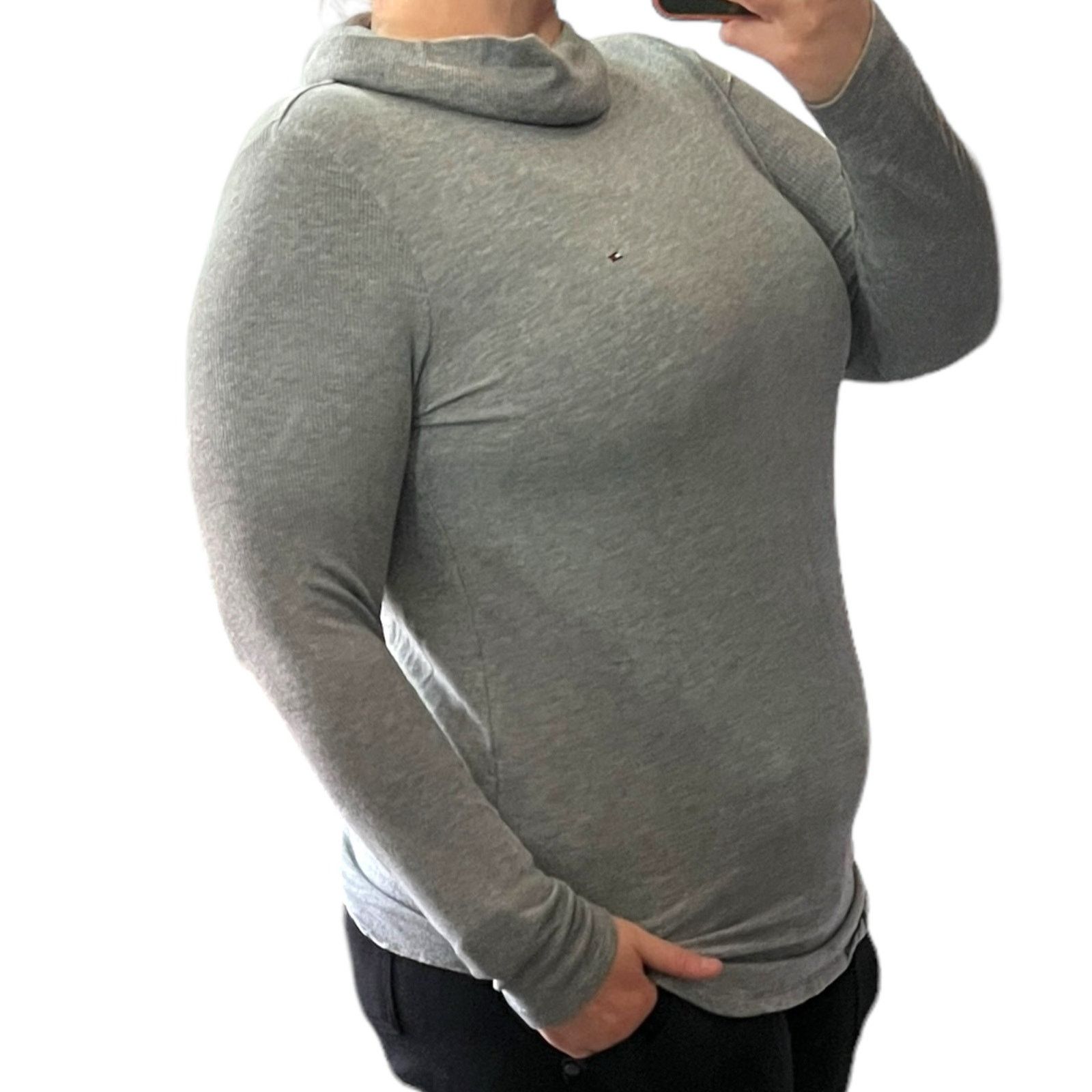 Tommy Hilfiger Ribbed Arm Long Sleeve Pullover Turtleneck Size M / US 6-8 / IT 42-44 - 6 Thumbnail