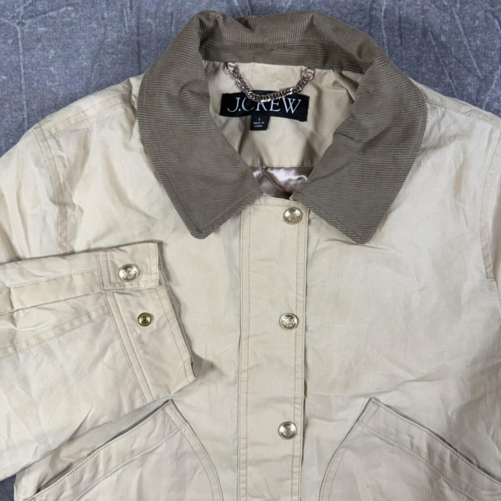 J.Crew J.Crew Small Khaki Short Barn Jacket English Ripstop Cotton Size US S / EU 44-46 / 1 - 1 Thumbnail