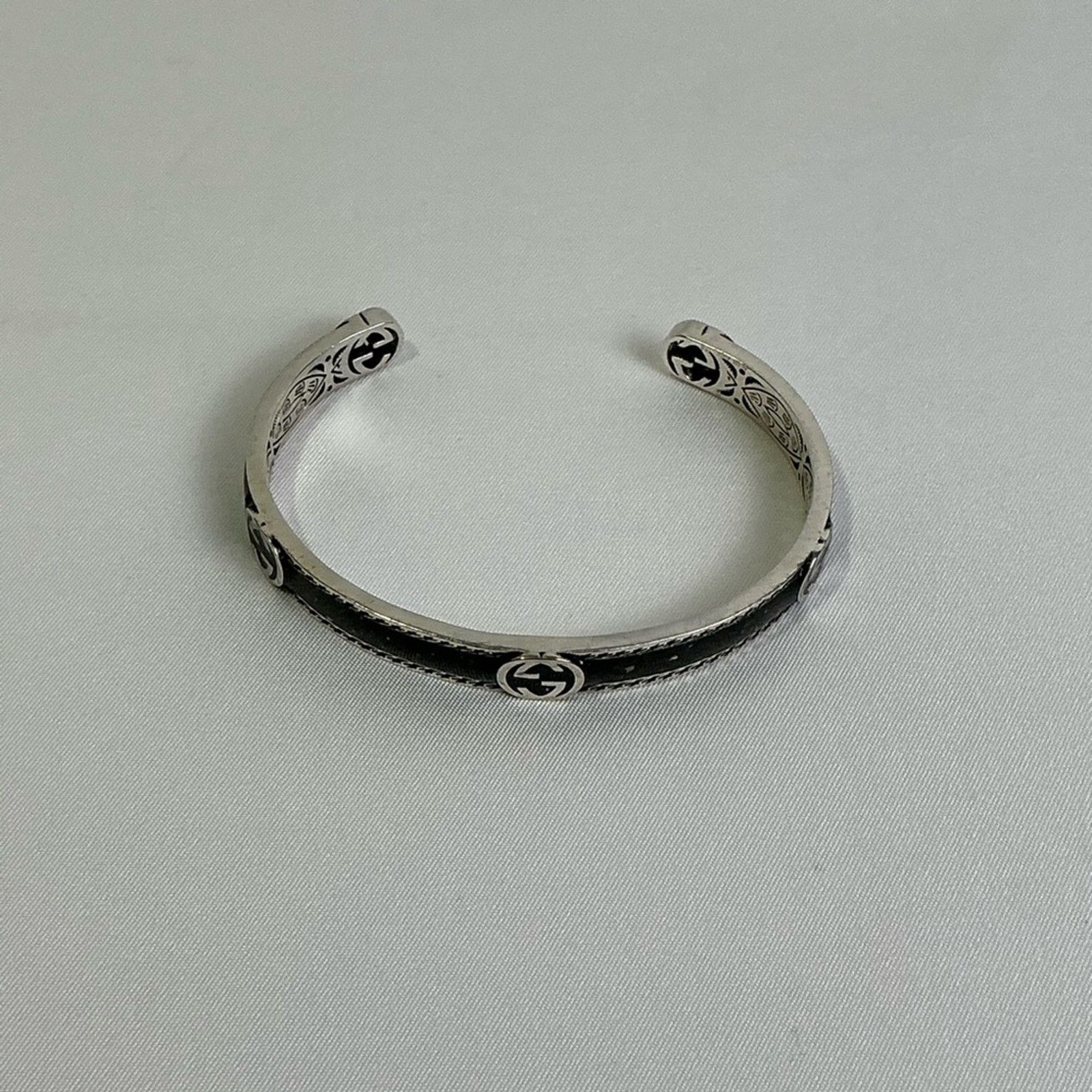 Gucci Gucci Unisex Interlocking G Sterling Silver Enamel Bracelet Size ONE SIZE - 7 Thumbnail