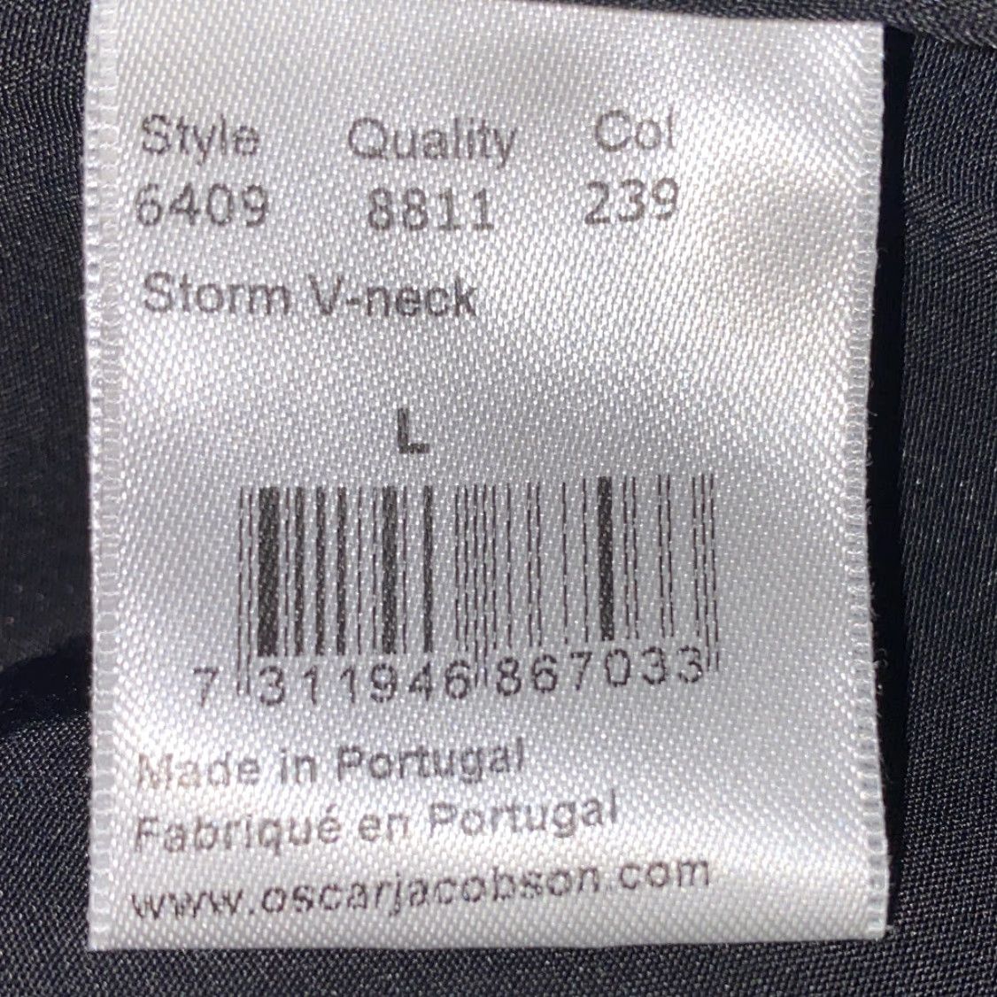 Oscar Jacobson Oscar Jacobson Mens Navy Blue Merino Wool Storm V-Neck Sweater L Mens V-Neck Sweater Size US L / EU 52-54 / 3 - 6 Thumbnail