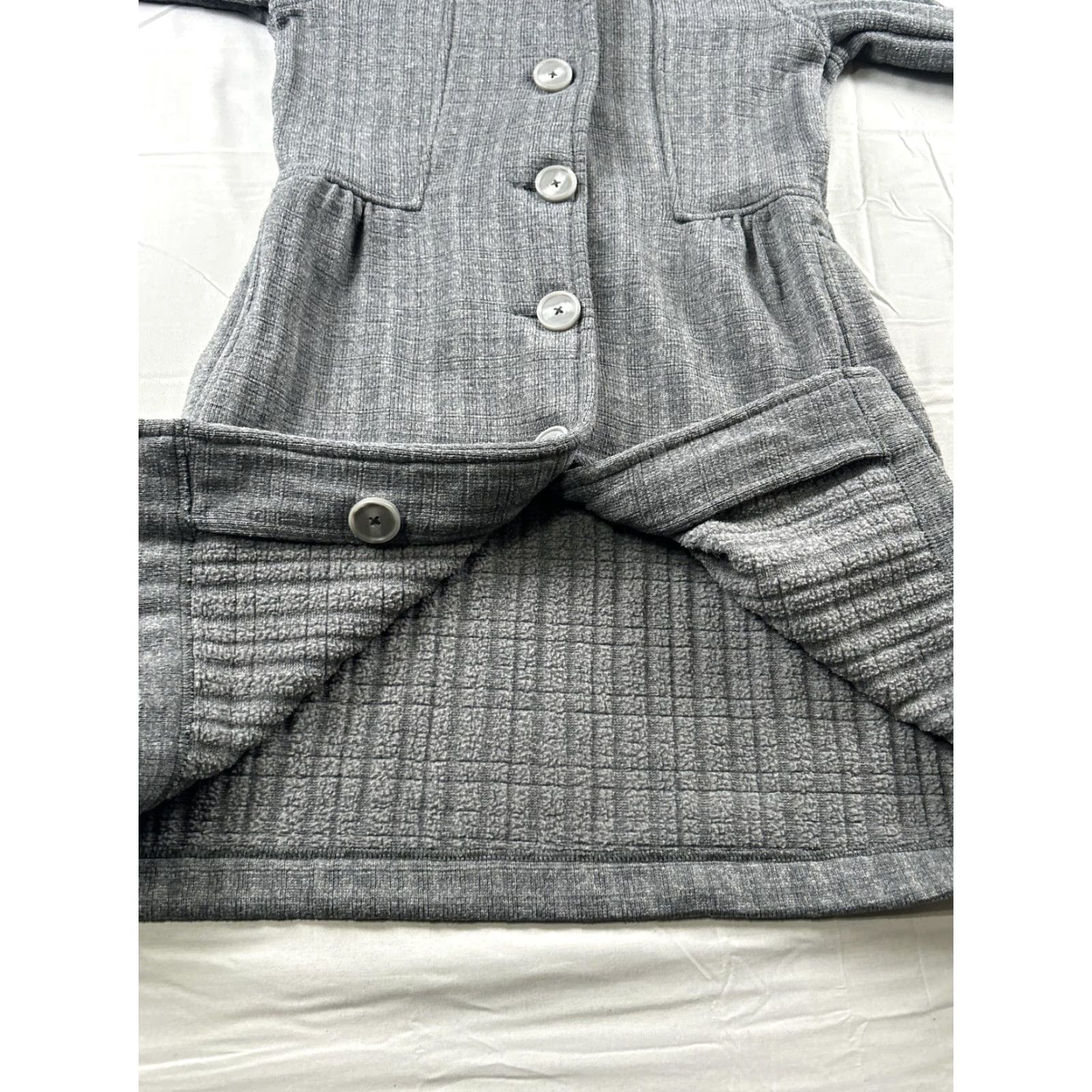 Patagonia Patagonia Womens XS Gray Fleece Coat Button Front Long Jacket Size XS / US 0-2 / IT 36-38 - 6 Thumbnail