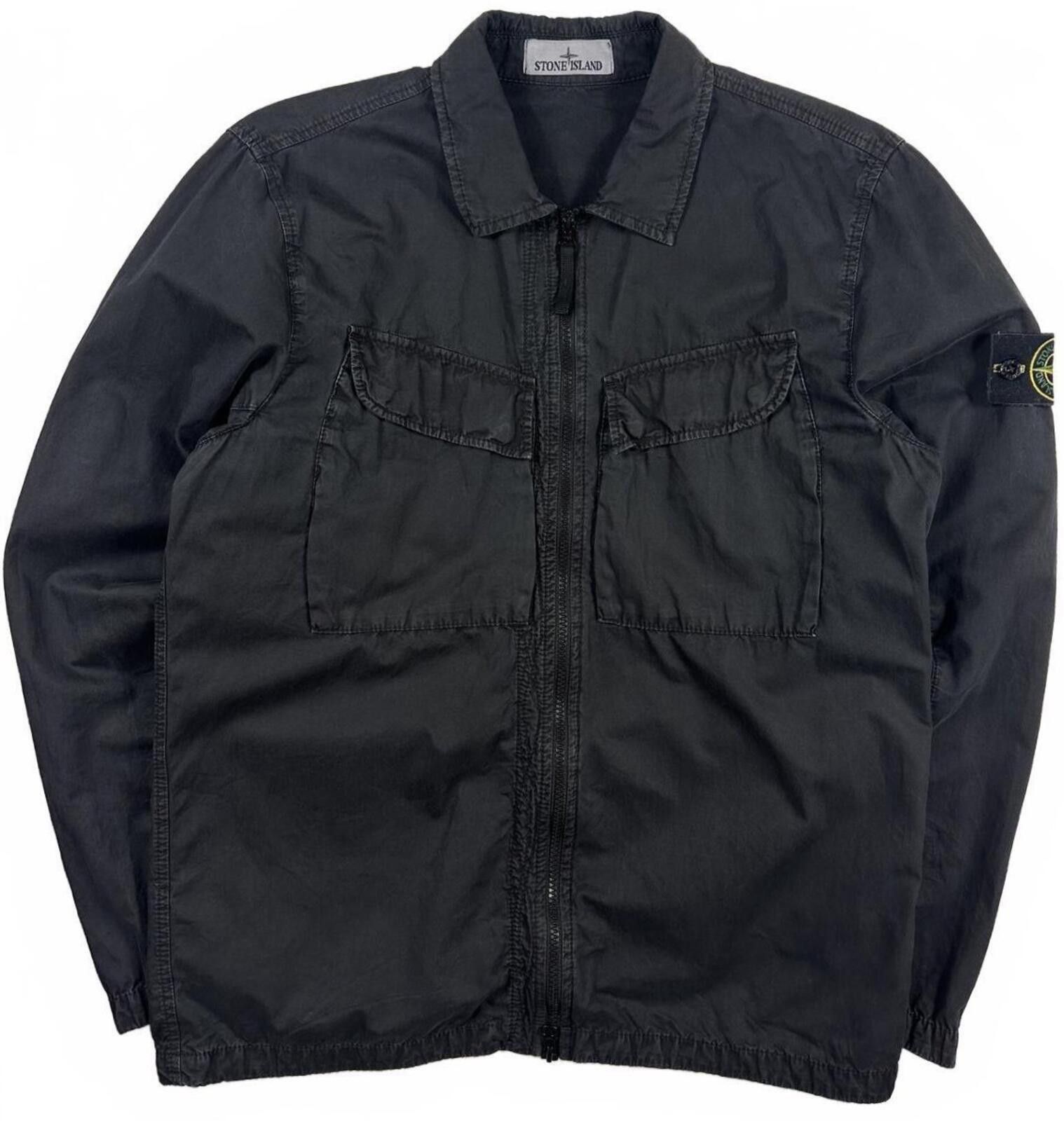 Stone Island Stone Island Black Zip Up Overshirt Medium Size US M / EU 48-50 / 2 - 1 Thumbnail