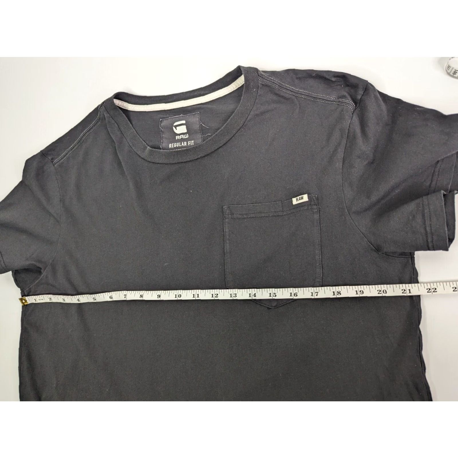 G-Star G Star Raw T-Shirt Pocket Black Mens Large Regular Fit Streetwear Cotton Logo Shirt Size US L / EU 52-54 / 3 - 6 Thumbnail