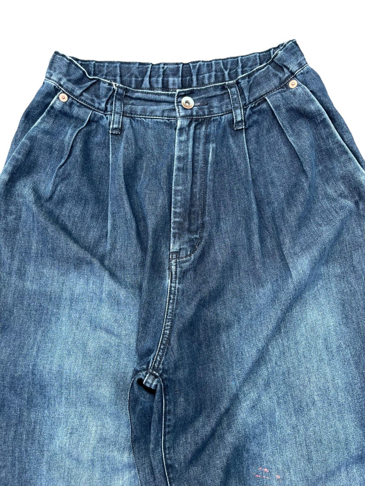 Other Vintage Jnco Style Paint Splattered Navy Washed Baggy Jeans Size 24" / US 00 / IT 34 - 3 Thumbnail
