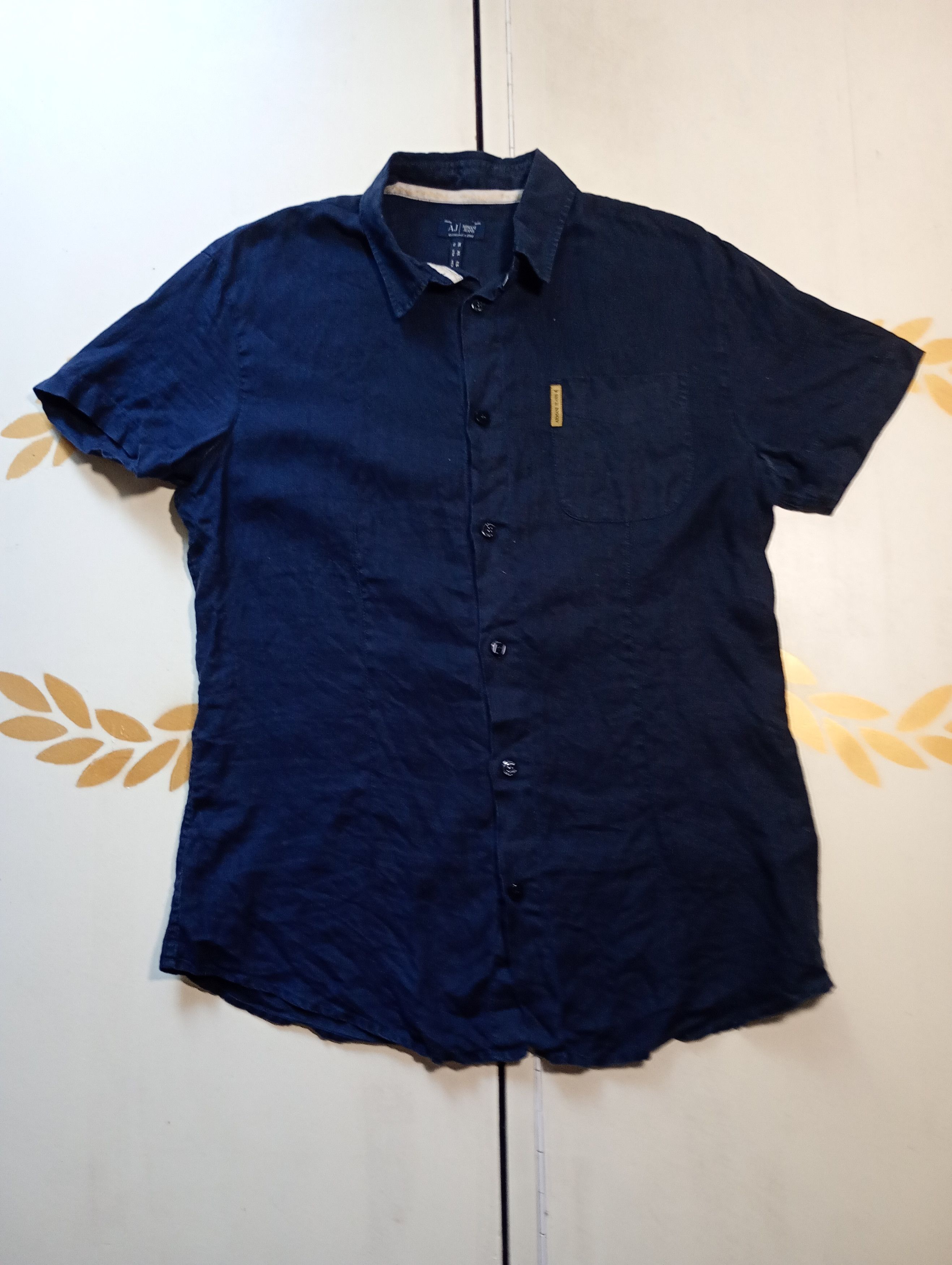 Armani Armani Jeans Linen Shirt Size US XL / EU 56 / 4 - 2 Thumbnail