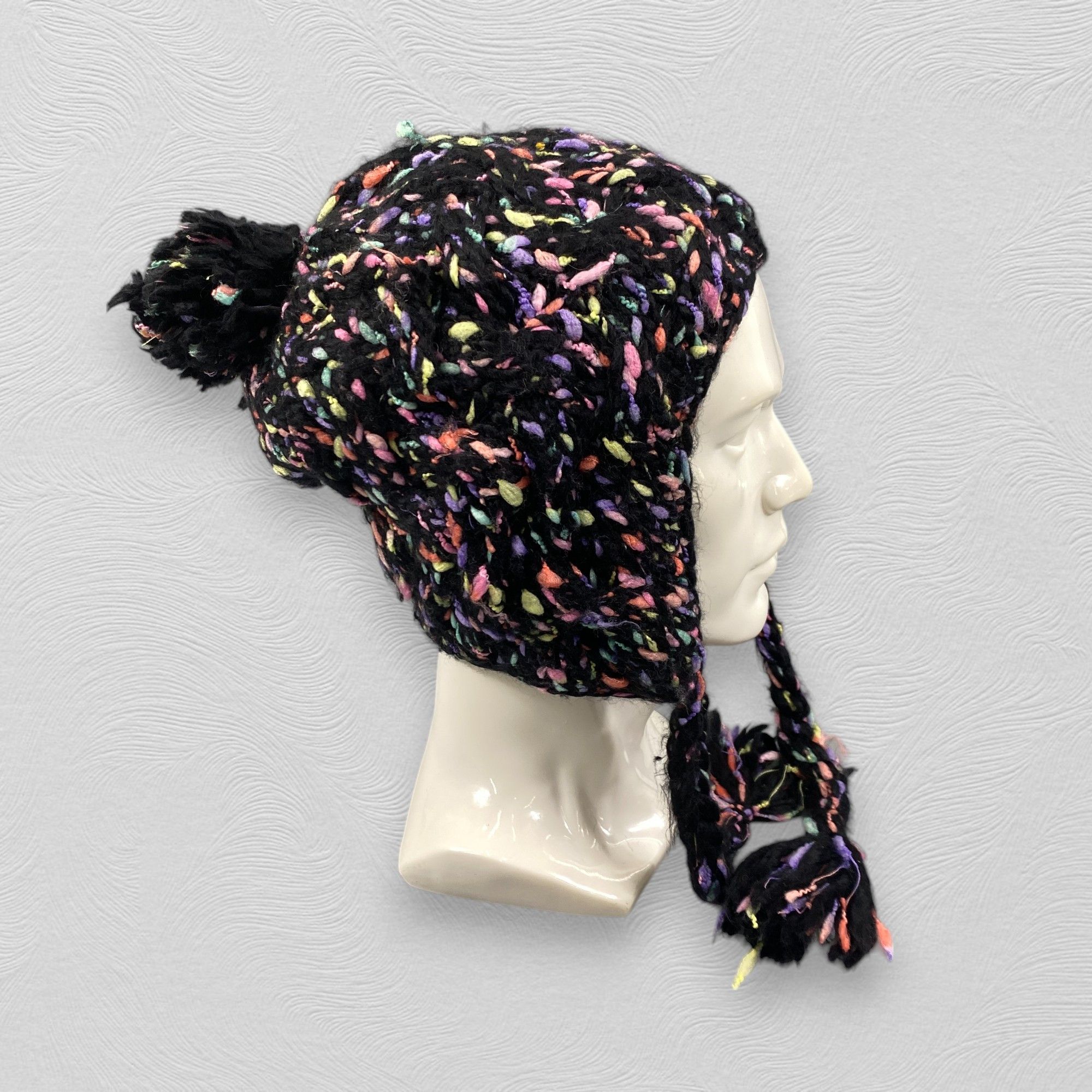Japanese Brand Multicolor Ear Flap Beanie Hats -BN1173 Size ONE SIZE - 3 Thumbnail