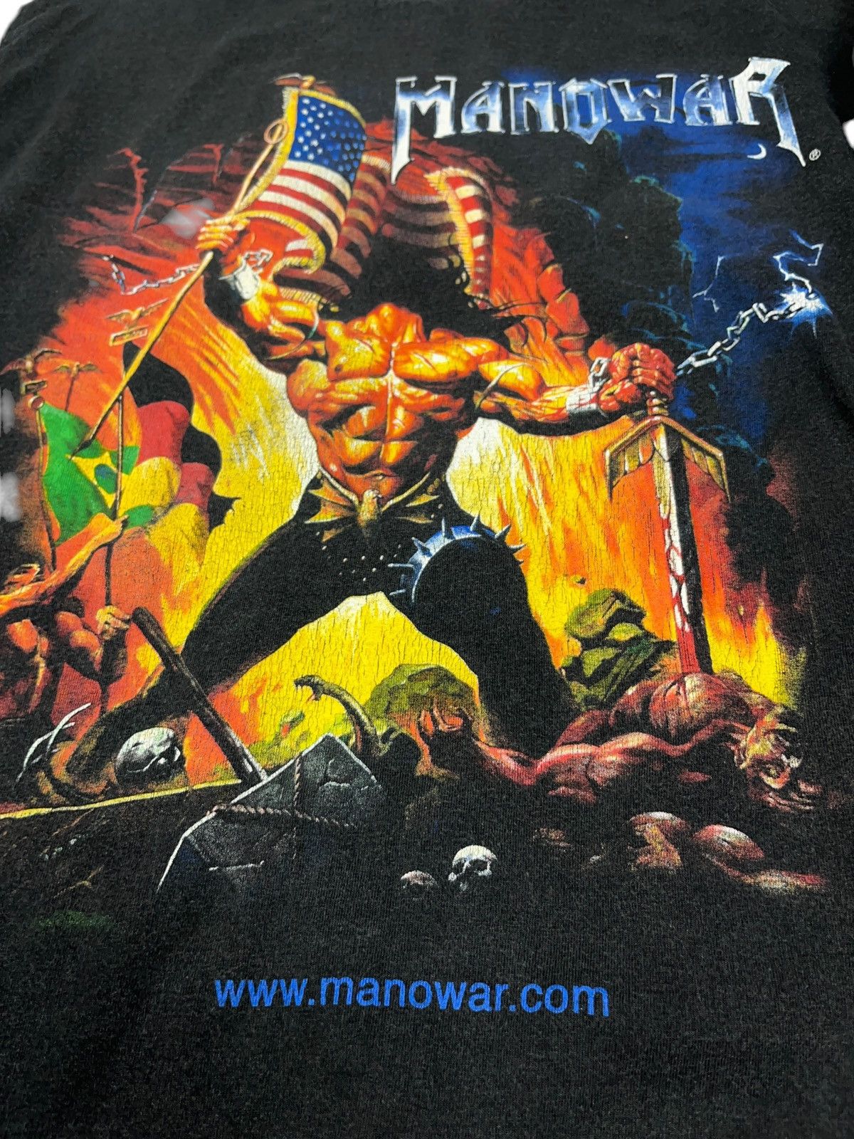 Band Tees × Vintage Vintage 2002 Manowar Warrior of the World Long Sleeve Size US L / EU 52-54 / 3 - 4 Thumbnail