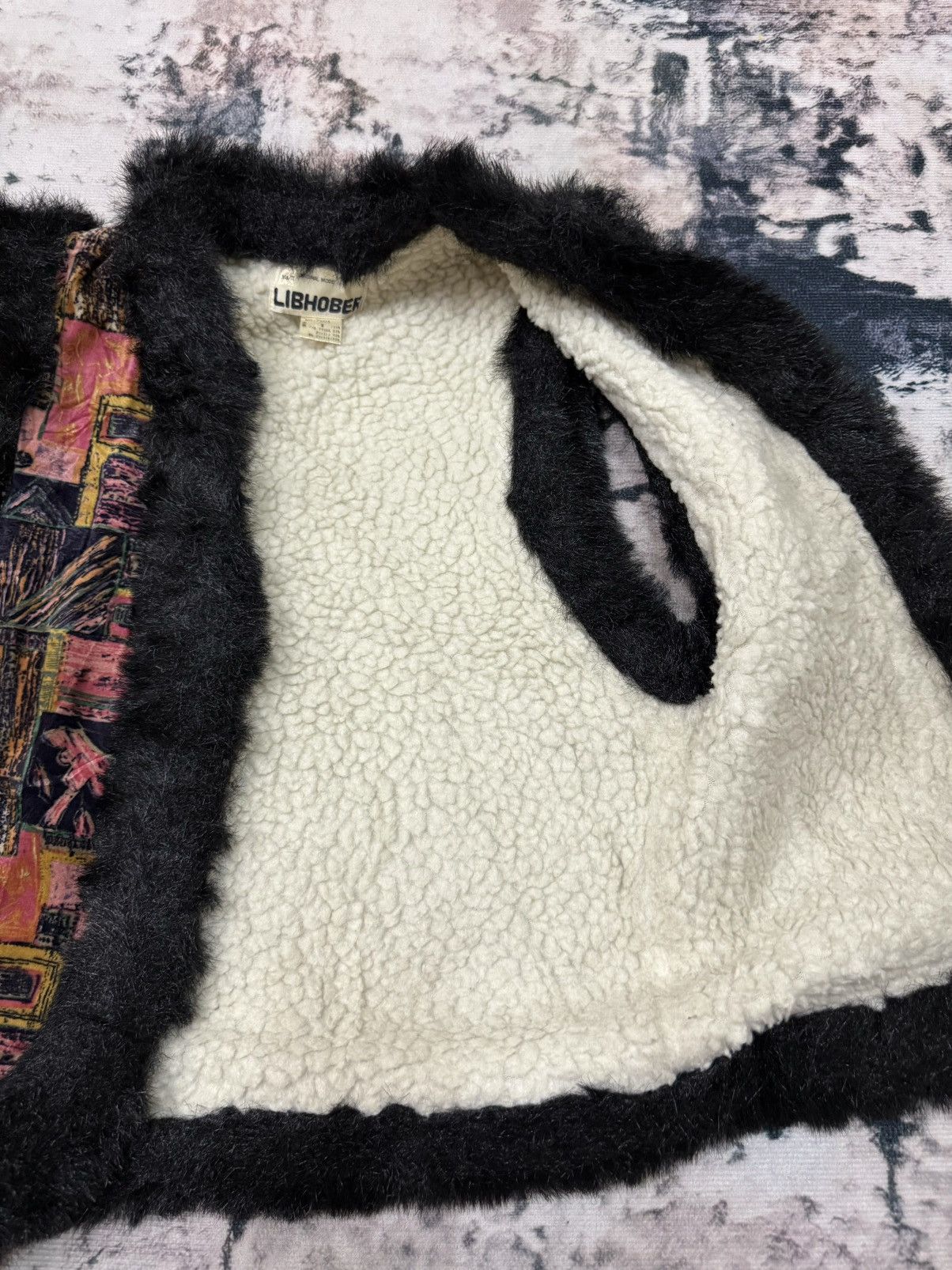 Japanese Brand × Vintage Libhober Floral Mohair Trimming Fur Vests Size US S / EU 44-46 / 1 - 5 Thumbnail
