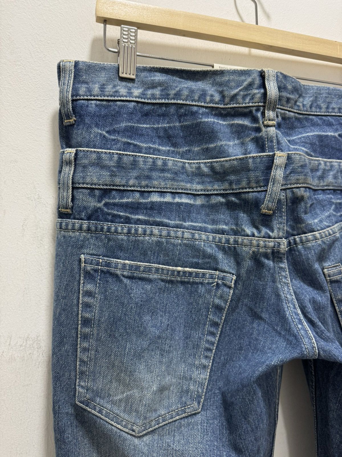 Japanese Brand JAPANESE DESIGN DOUBLE WAIST DISTRESSED DENIM JEANS Size US 34 / EU 50 - 12 Thumbnail