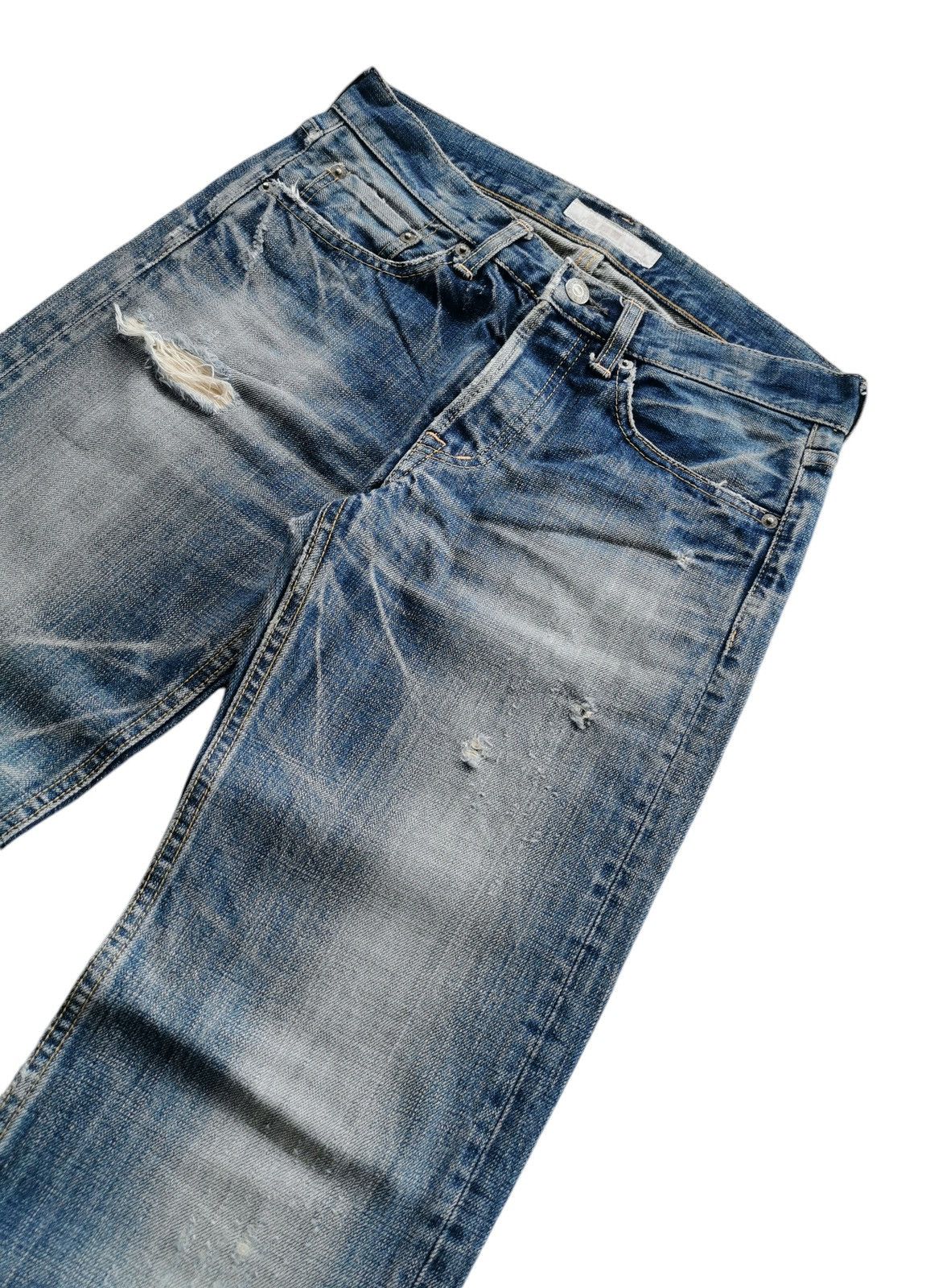 Japanese Brand Vintage DMG Distressed Japanese Denim Jeans Size US 30 / EU 46 - 1 Thumbnail