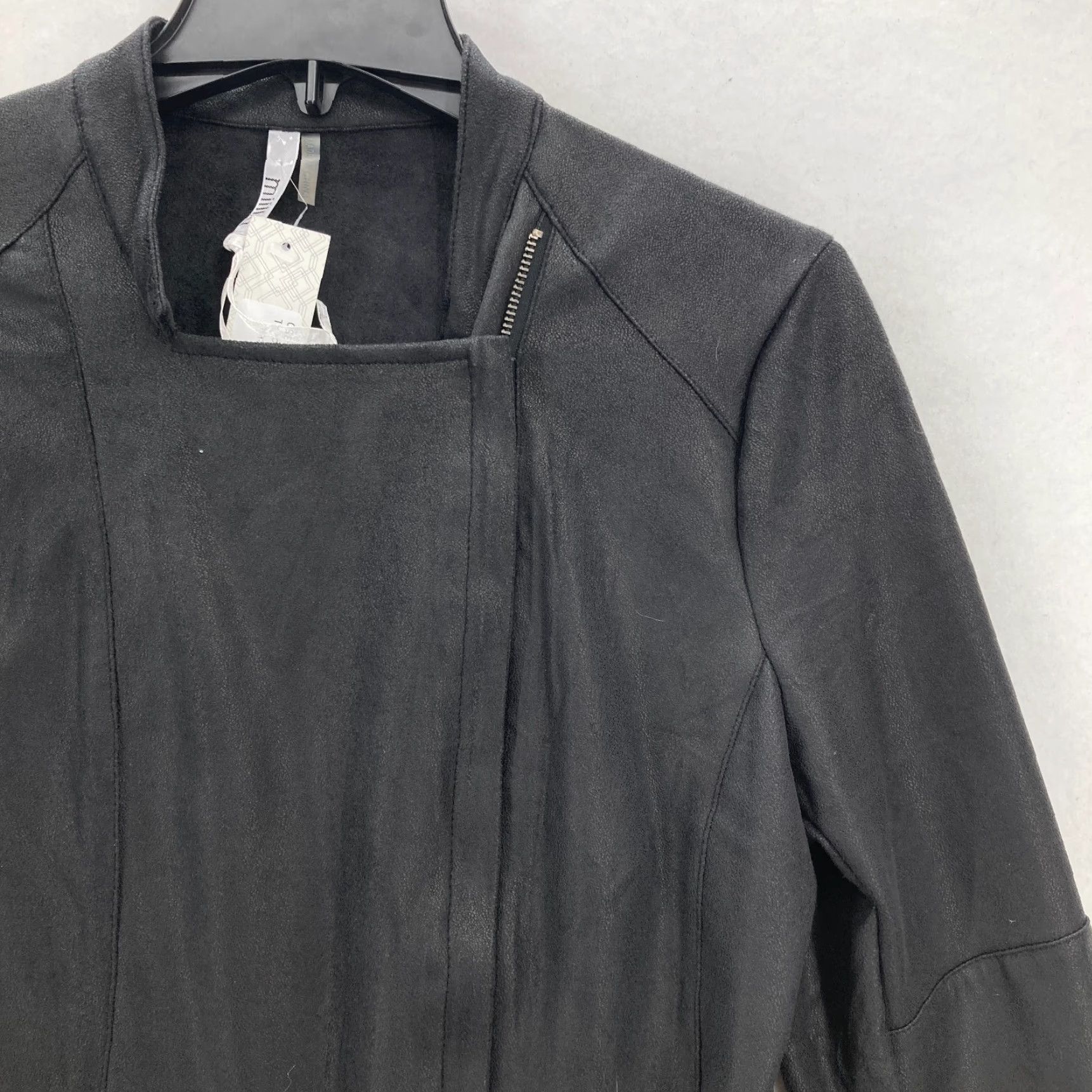 Vintage Miilla David Sueded Asymetrical Jacket Women's L Black Full Zip Motorcycle Jacket Size L / US 10 / IT 46 - 2 Thumbnail