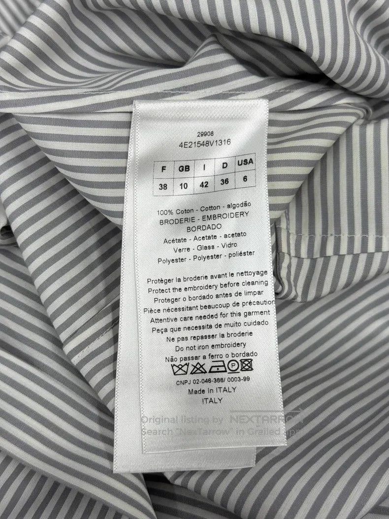 Dior Dior Striped shirt with beaded beads Size XS / US 0-2 / IT 36-38 - 5 Thumbnail