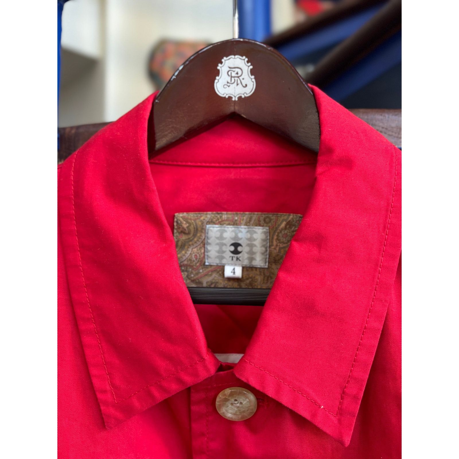 Takeo Kikuchi Takeo Kikuchi Red Lightweight Trench Coat (XL) Size US XL / EU 56 / 4 - 3 Thumbnail