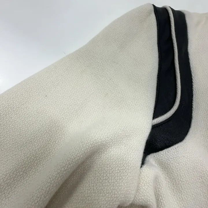 Saint Laurent White Striped Baseball Jacket-2507
