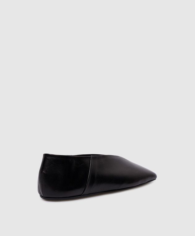 Jil Sander o1loc1c0426 Leather Ballet Flats in Black Size US 5 / IT 35 - 3 Thumbnail