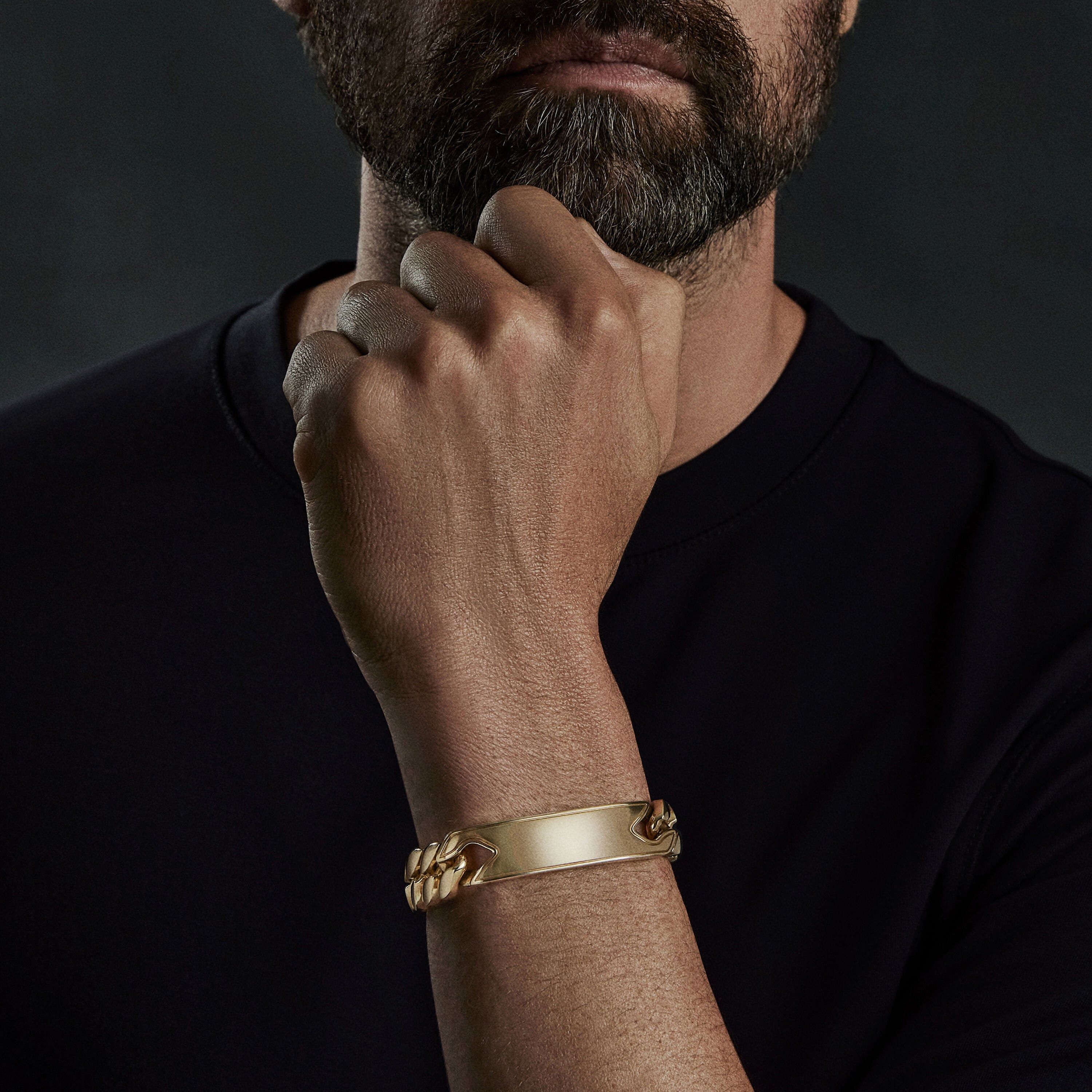 David Yurman o1w1db10325 Size:OS/Curb Chain Id Bracelet in Golden Size ONE SIZE - 3 Thumbnail