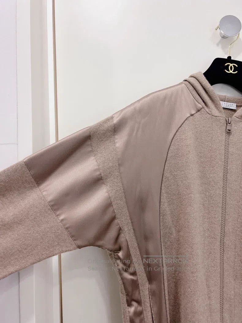 Brunello Cucinelli Brunello Cucinelli Caramel Silk and Cashmere Blended Open Size XS / US 0-2 / IT 36-38 - 4 Thumbnail