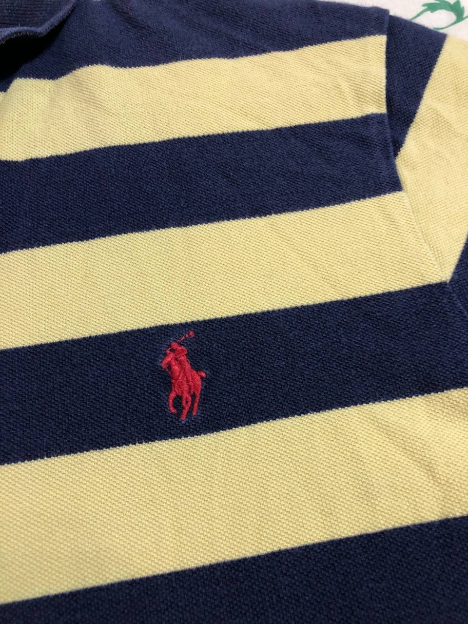 Polo Ralph Lauren Polo Ralph Lauren Blue and Yellow Striped Short Sleeve Size US L / EU 52-54 / 3 - 4 Thumbnail