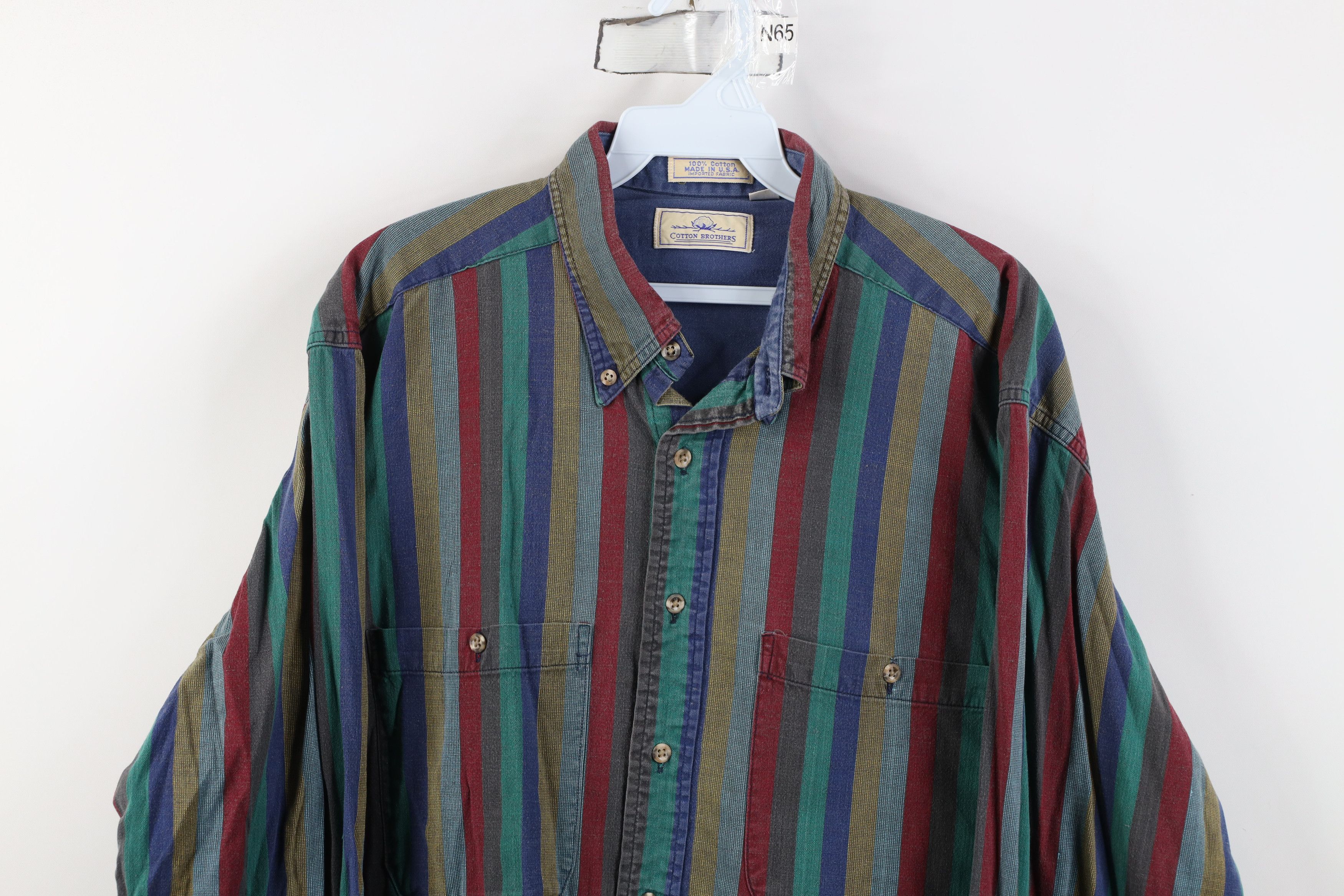 Vintage Vintage 90s Streetwear Cotton Twill Button Down Shirt Size US XL / EU 56 / 4 - 2 Thumbnail