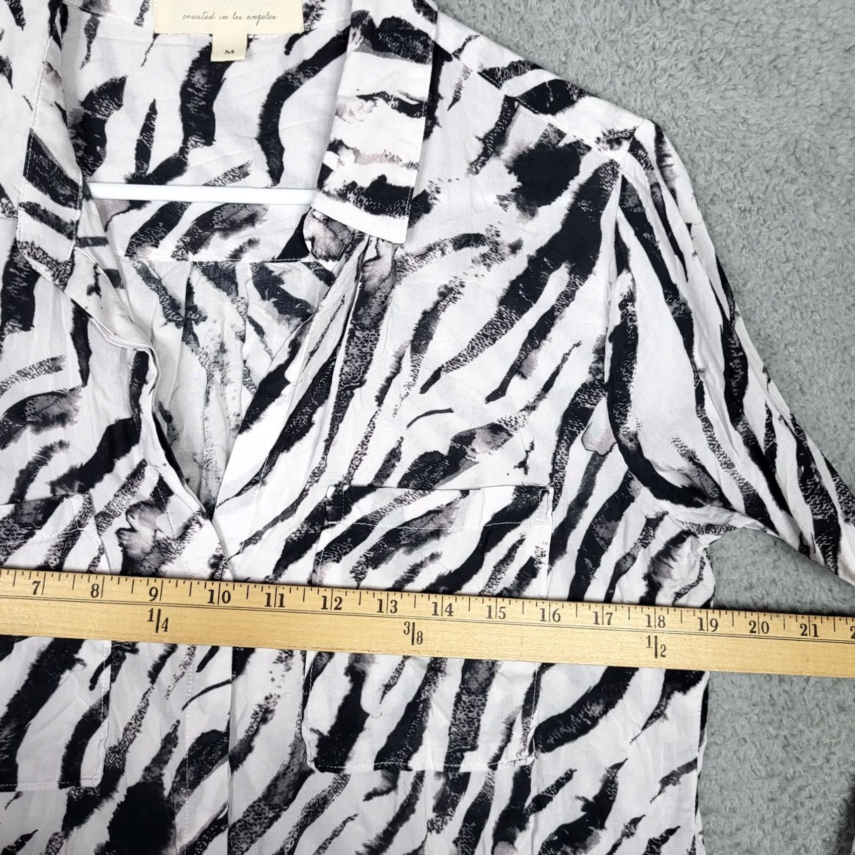 CLOT Cloth & Stone Button Up Zebra Print Women's Shirt M Multicolor Long Sleeve Regular Fit Casual Shirt Women ZX-Print Size M / US 6-8 / IT 42-44 - 4 Thumbnail
