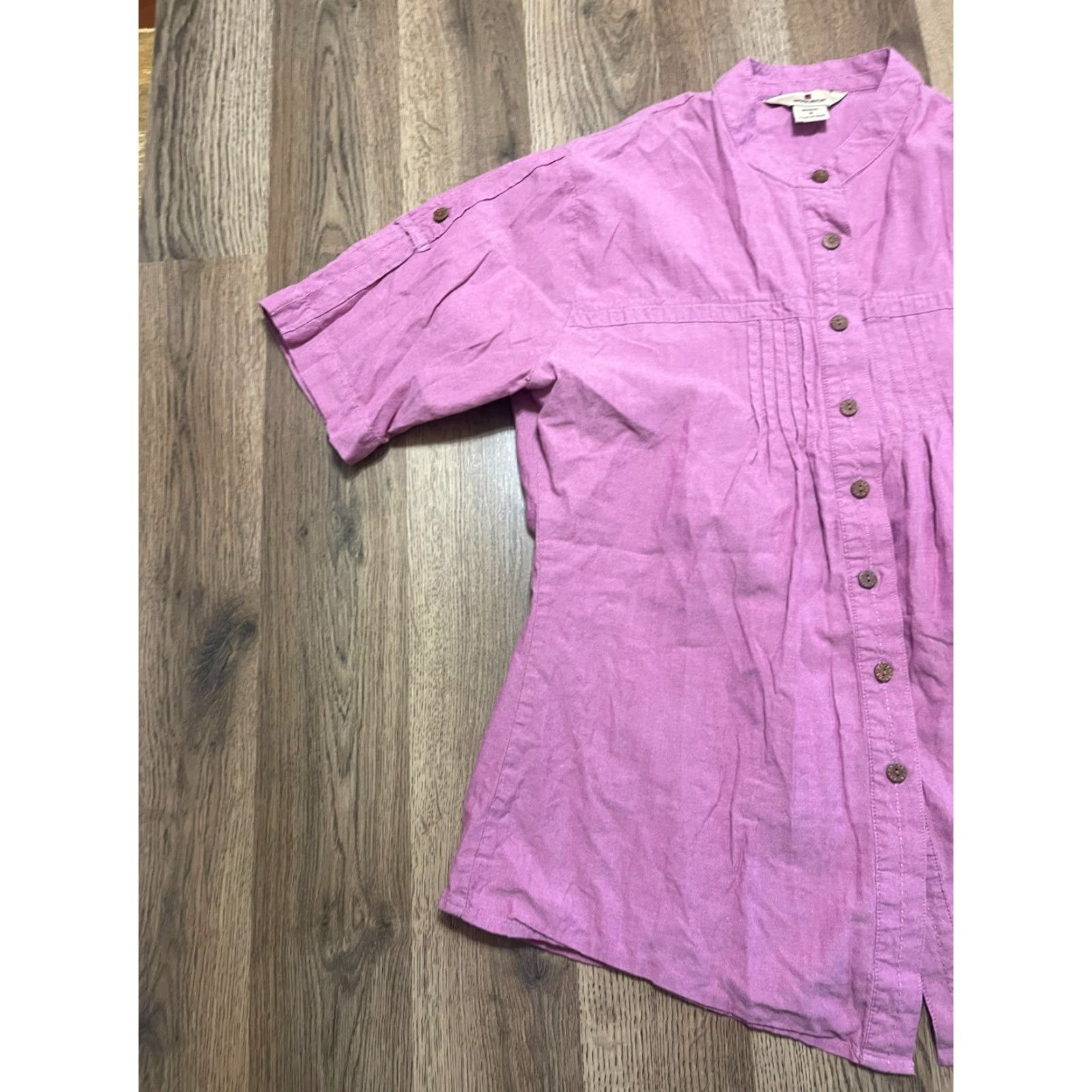 Vintage Woolrich Shirt Women's Small Purple Short Sleeve Button Up Shirt Size S / US 4 / IT 40 - 3 Thumbnail