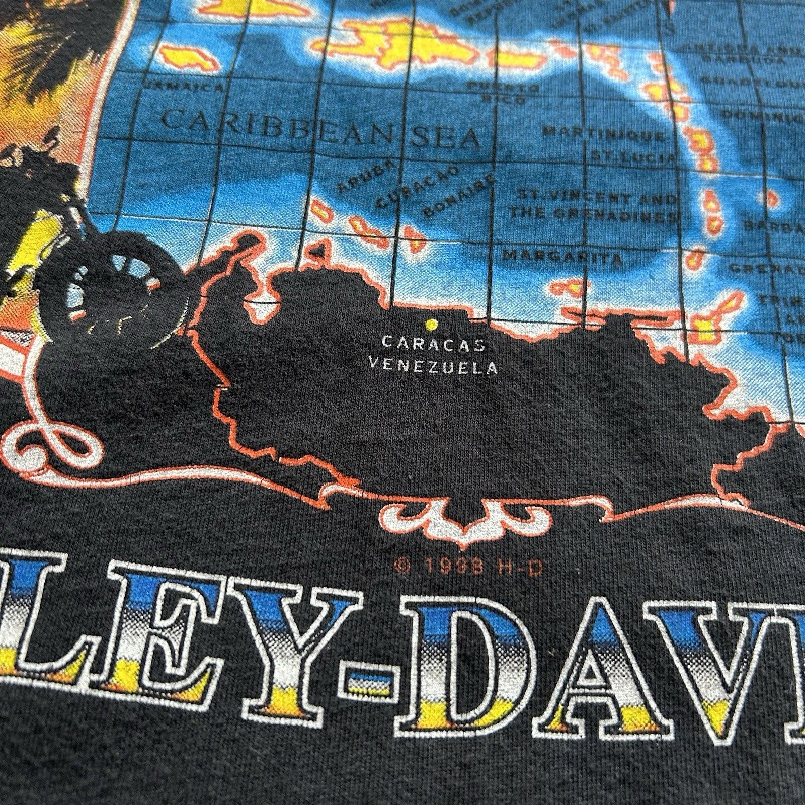Harley Davidson × Vintage Vintage 90s Harley Davidson Caribbean T Shirt Sz XXL Black Size US XXL / EU 58 / 5 - 4 Thumbnail