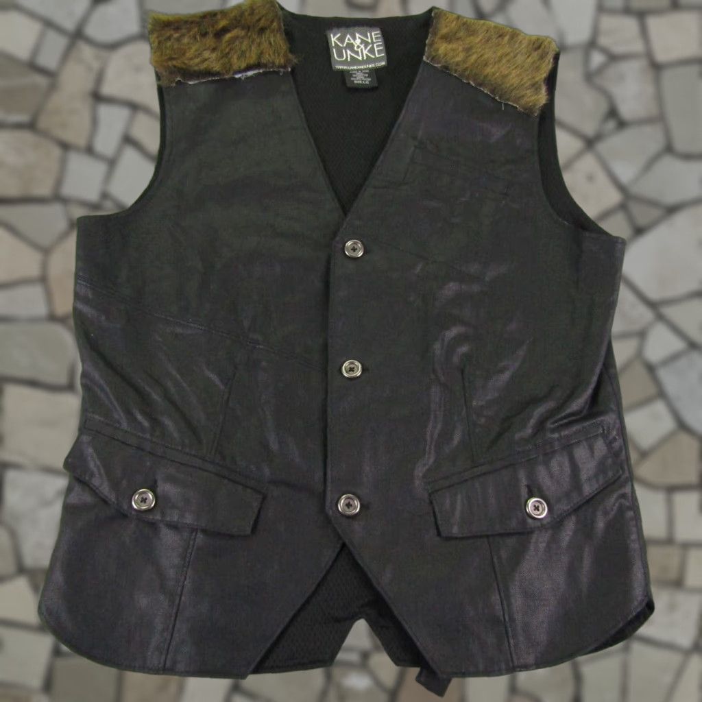 Vintage Kane And Unke Vest Mens Large Black Coat Waist Outdoors Button Up Faux Trim Pockets Lightweight Size US L / EU 52-54 / 3 - 1 Thumbnail