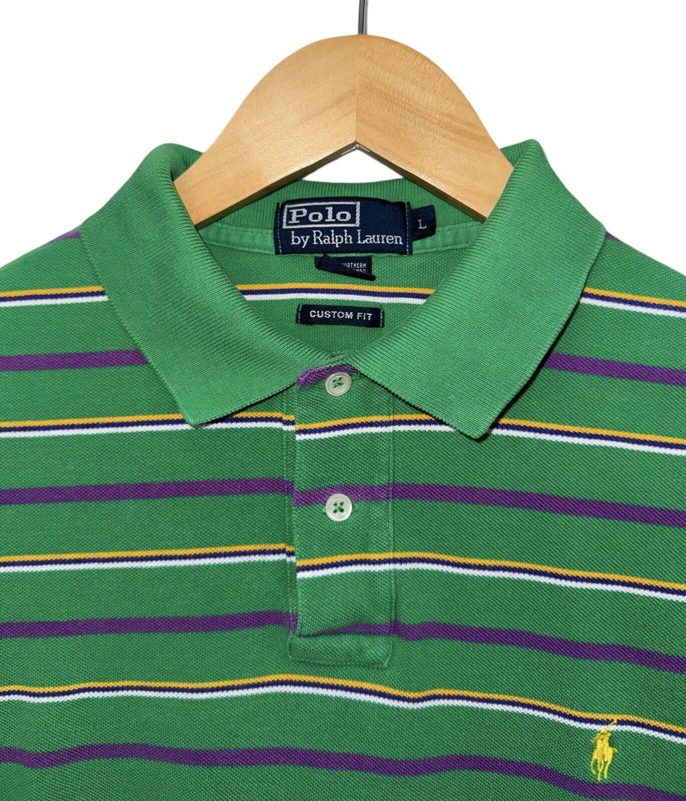 Polo Ralph Lauren Vintage Polo Ralph Lauren 90s Striped Pony Polo Shirt L Size US L / EU 52-54 / 3 - 2 Thumbnail