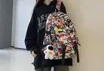 Japanese Brand Cute Graffiti Print Back Pack Size ONE SIZE - 3 Thumbnail