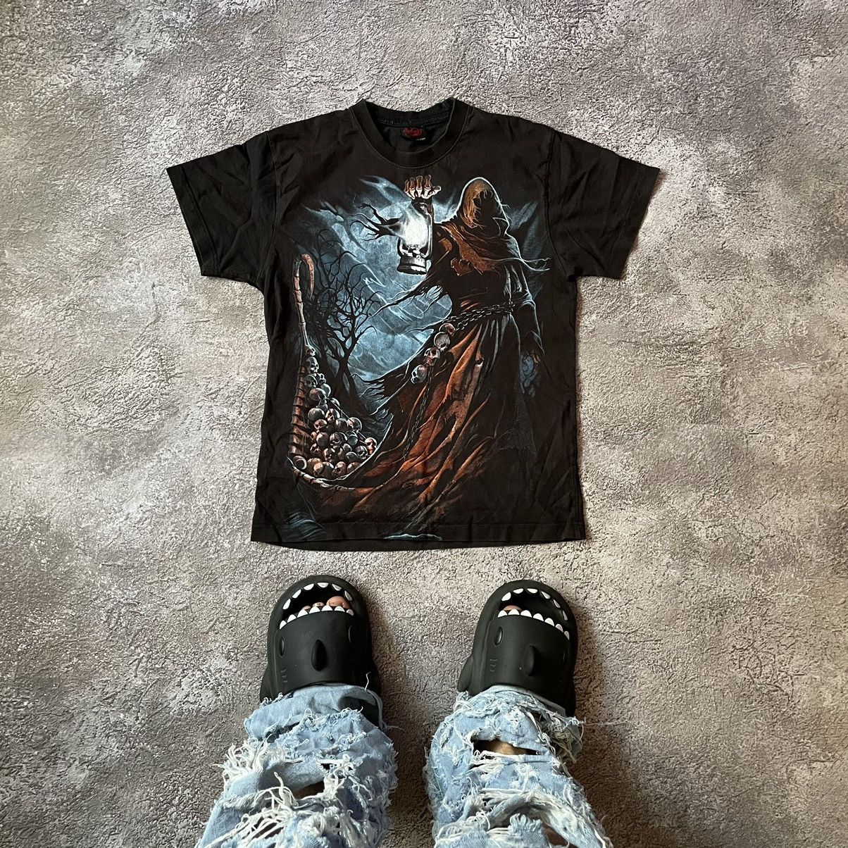 Band Tees Vintage Y2K SKETON CREEPY FACE Horror Psycho SKELETON 90S Size US S / EU 44-46 / 1 - 2 Thumbnail