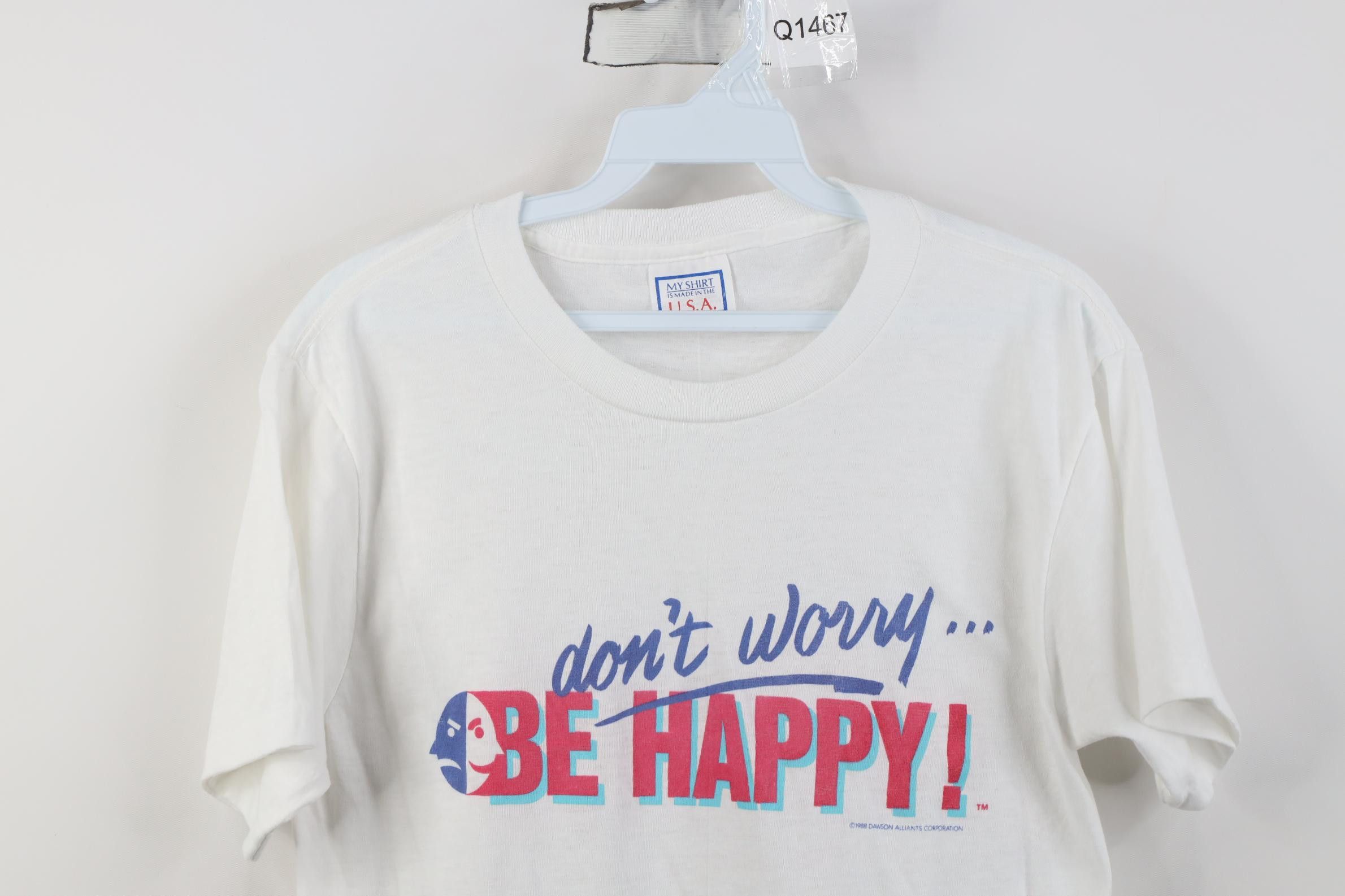 Vintage Vintage 80s McFerrin Don't Worry Be Happy Band T-Shirt USA Size M / US 6-8 / IT 42-44 - 2 Thumbnail