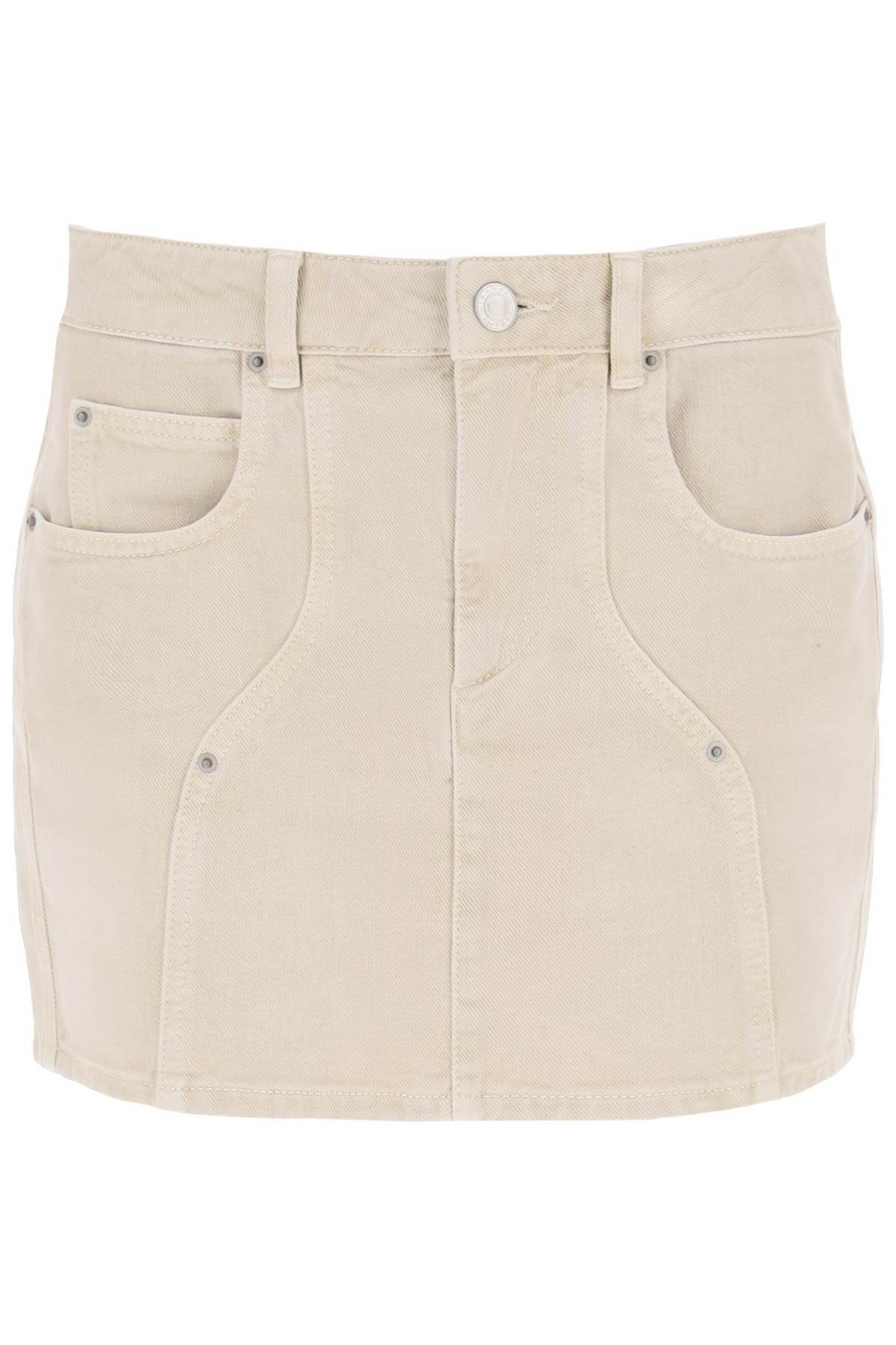 image of Isabel Marant Etoile Vesna Denim Mini Skirt in Ecru, Women's (Size 26)