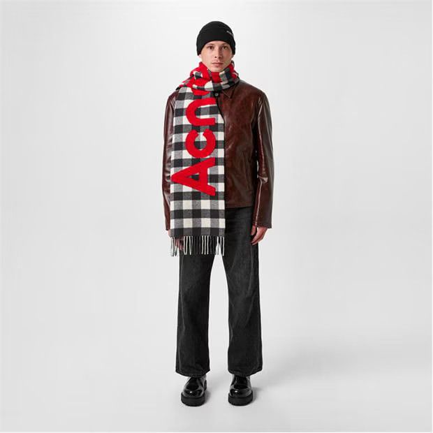 Acne Studios o1g2r1mq0825 Size: OS / Check Scarf in Multicolor Size ONE SIZE - 5 Thumbnail