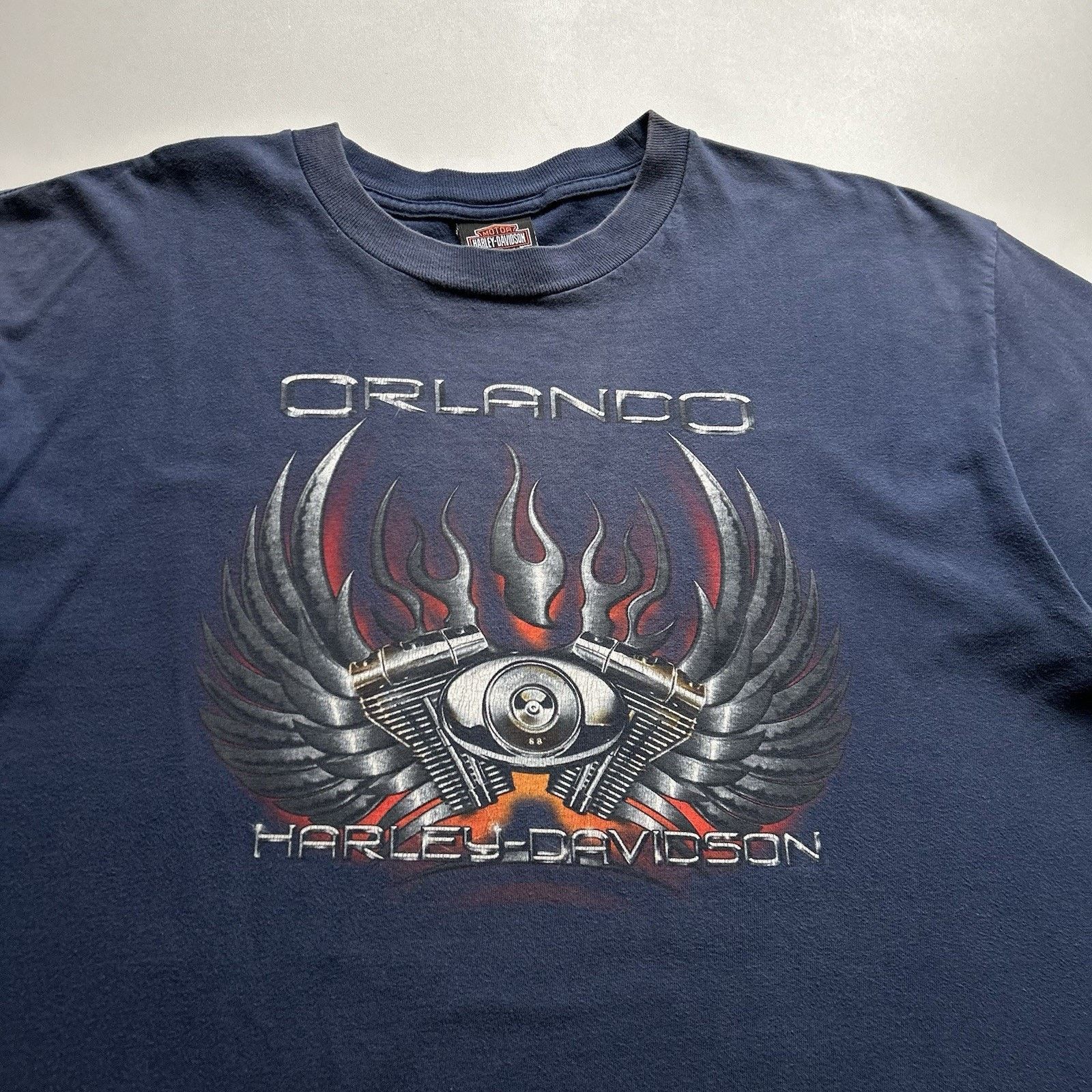 Harley Davidson × Vintage Vintage Harley Davidson T Shirt XL Faded Orlando Florida USA Size US XL / EU 56 / 4 - 2 Thumbnail