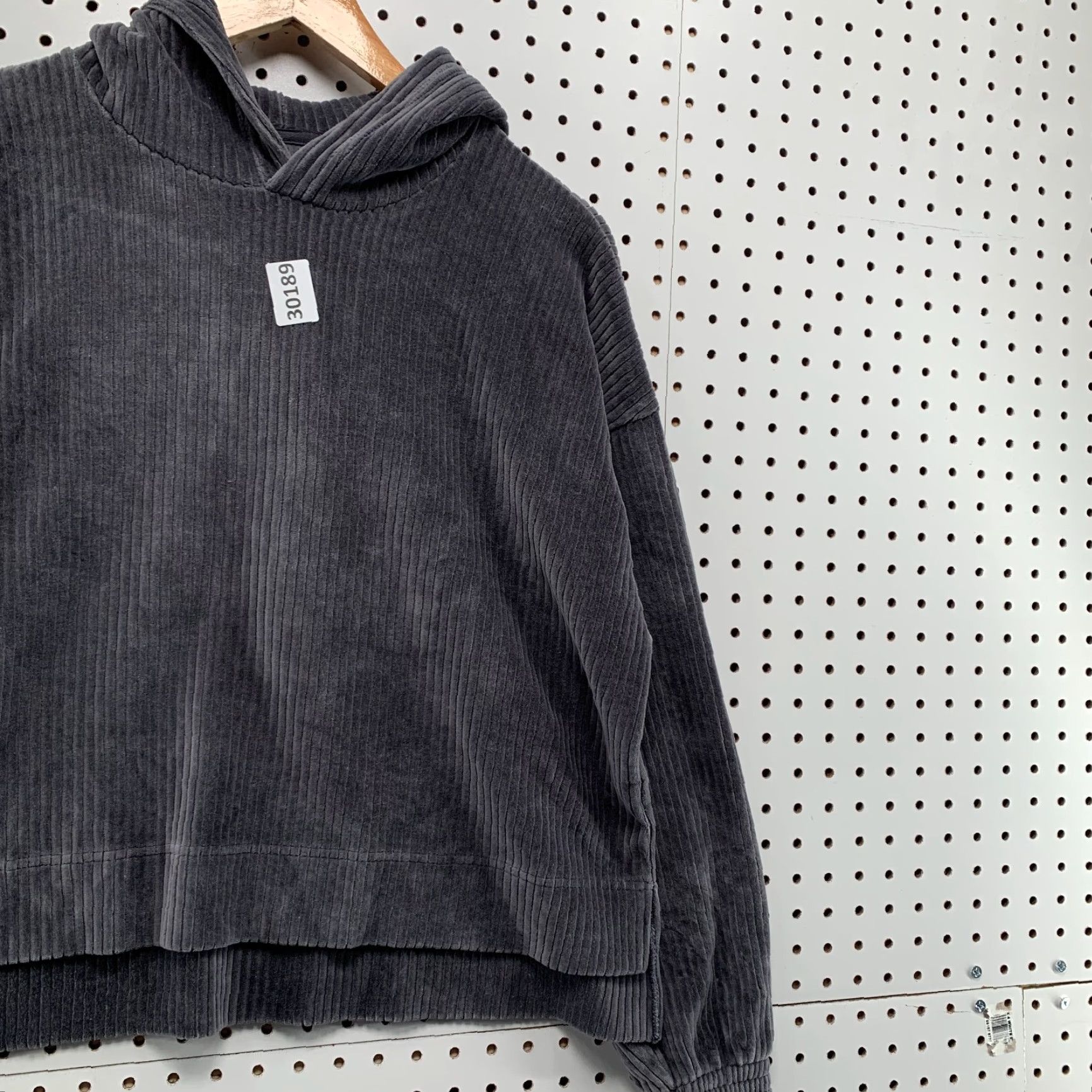 Vintage Aerie Corduroy Hoodie Sweatshirt Gray Womens Small Long Sleeve Pullover 24x22 Size S / US 4 / IT 40 - 4 Thumbnail