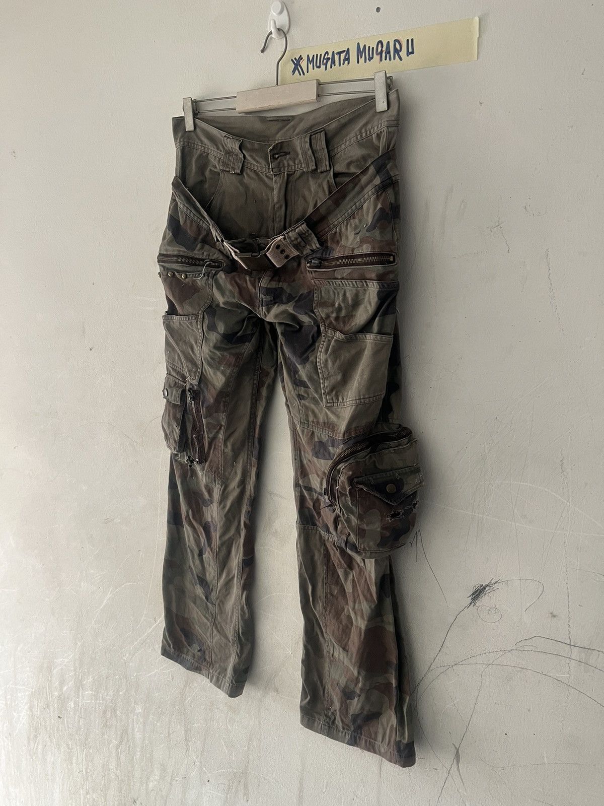 Japanese Brand × Vintage THRASHED🔥CAMO DOUBLE WAIST 3D CAMO PANT Size US 30 / EU 46 - 6 Thumbnail