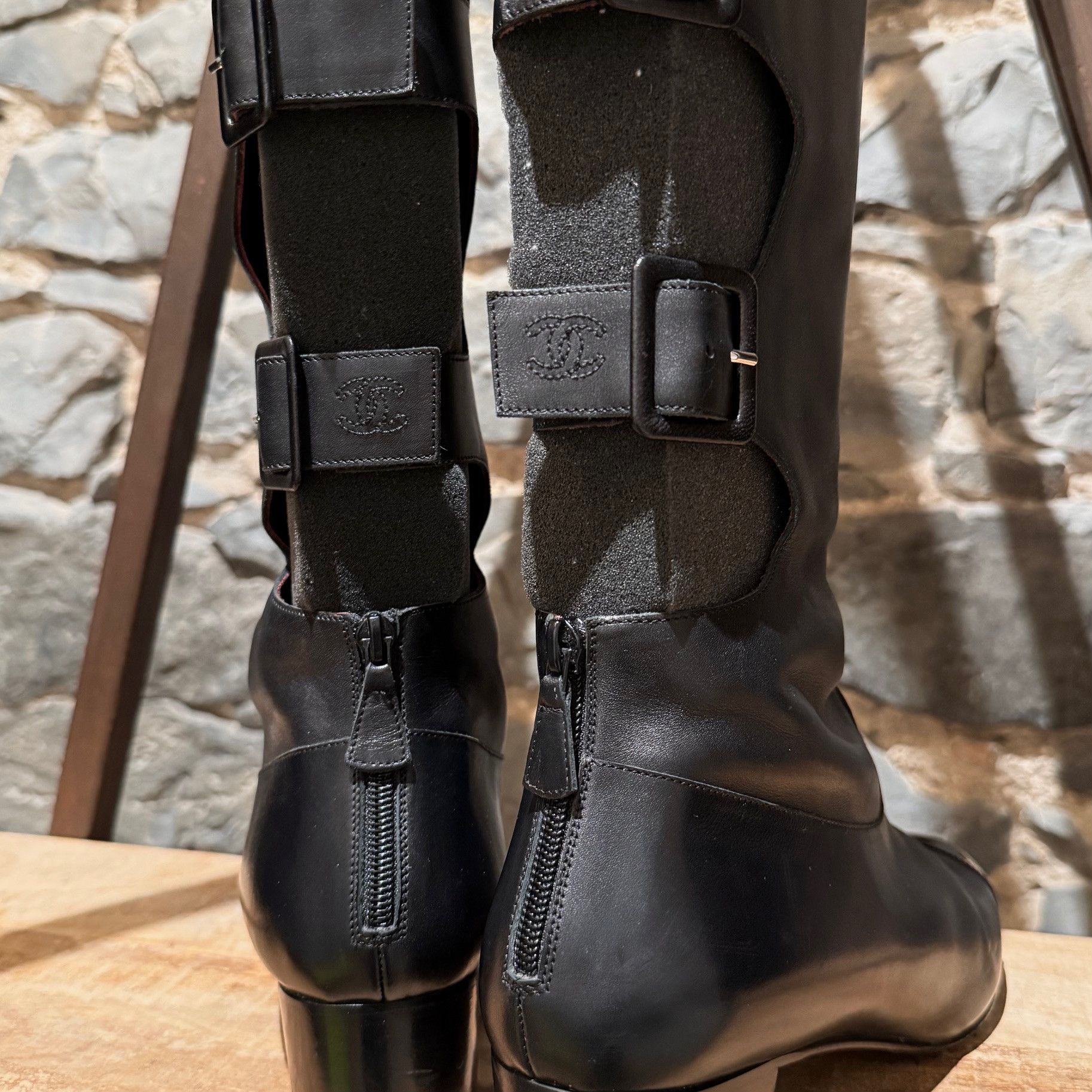 Chanel Chanel 2007 Black Cut Out Gladiator Riding Boots Size US 10.5 / IT 40.5 - 2 Thumbnail