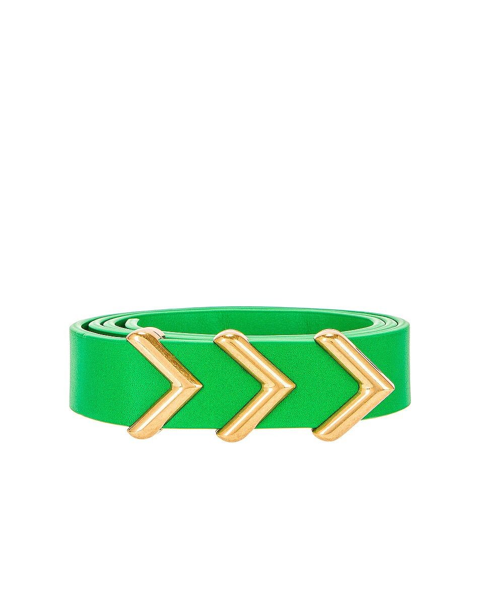 Bottega Veneta o1n1vont0425 Size: 90 / Metal Chevron Belt in Parakeet Size ONE SIZE - 2 Thumbnail